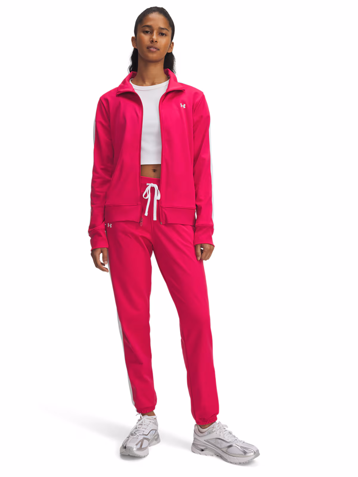 Dresowy komplet treningowy damski Under Armour UA Tricot Tracksuit - szary