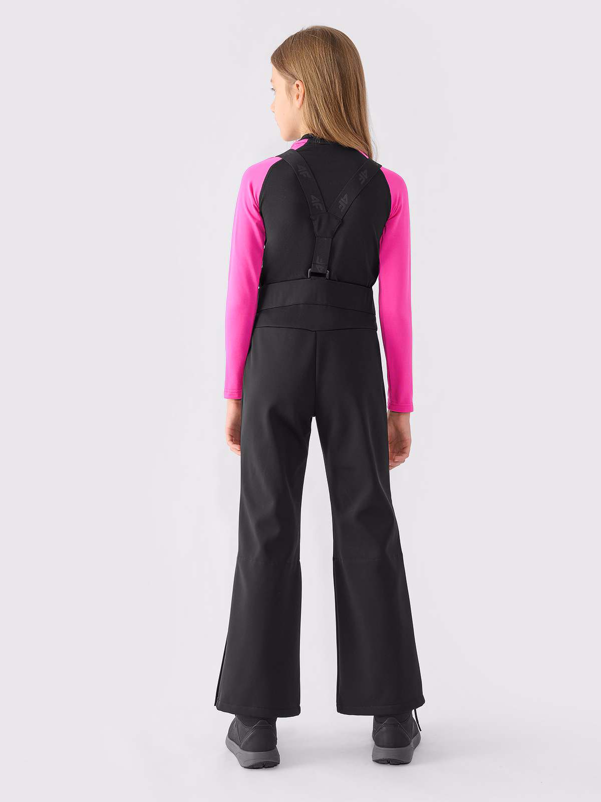 Spodnie narciarskie softshellowe membrana 5000 dziewczęce - czarne