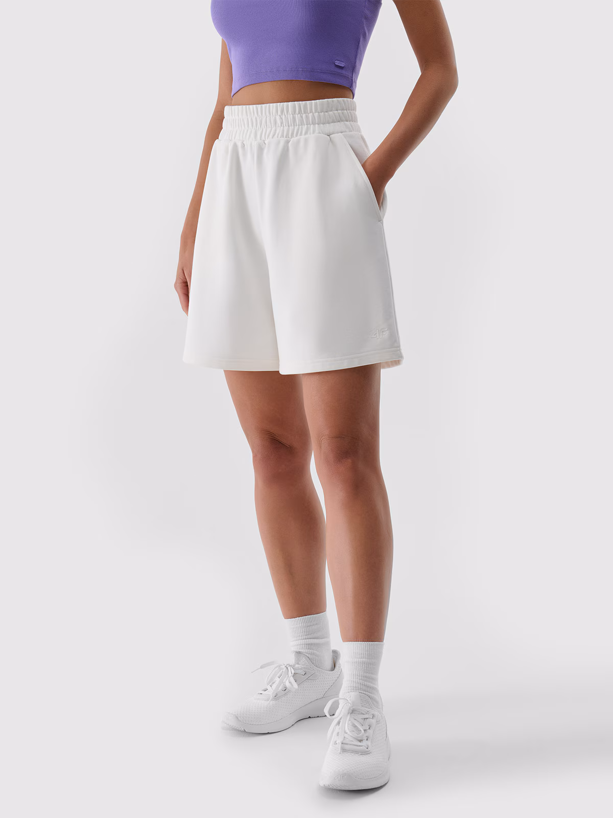 Spodenki dresowe damskie - fioletowe