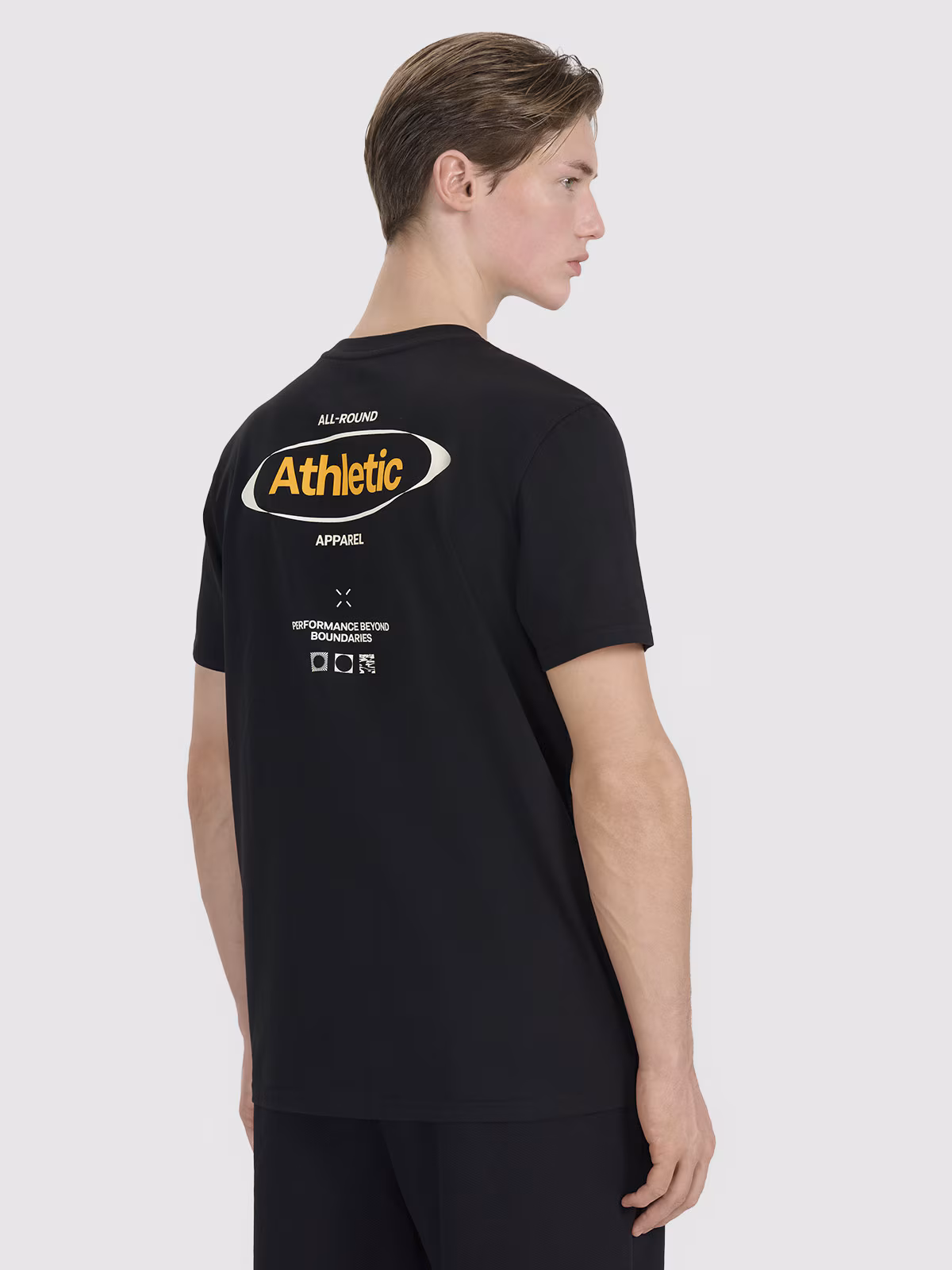 T-shirt regular z nadrukiem męski - czarny