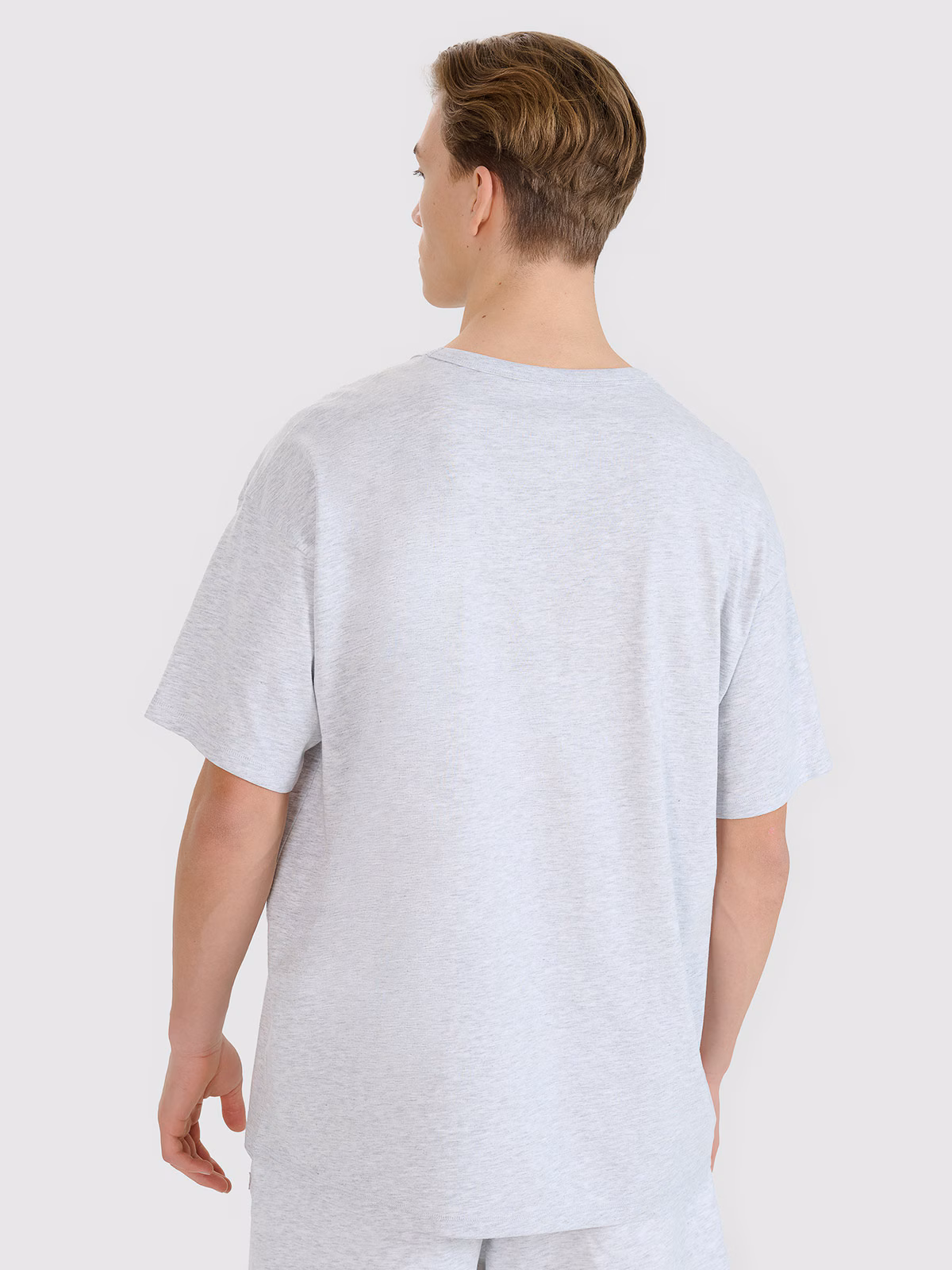 T-shirt oversize gładki uniseks - szary