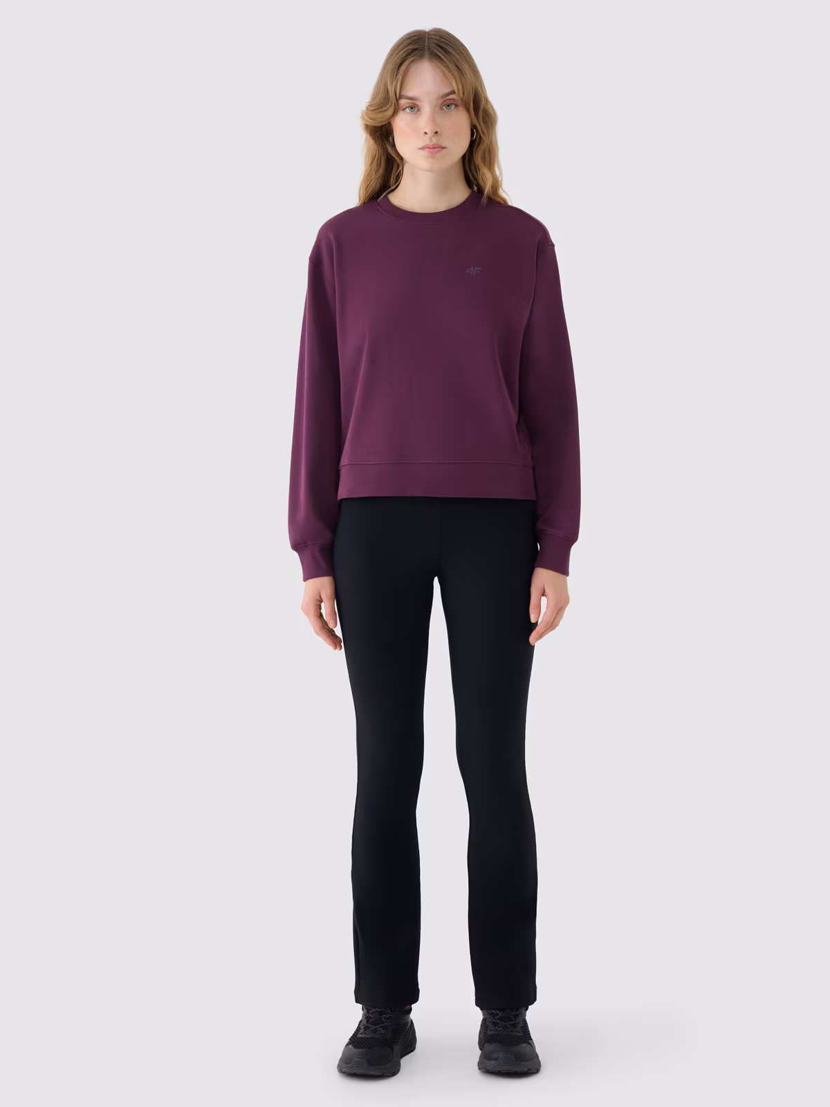 Bluza nierozpinana bez kaptura damska - fioletowa