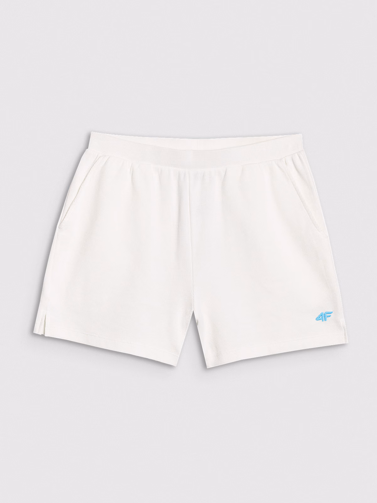 Spodenki dresowe z waflowej dzianiny damskie - białe