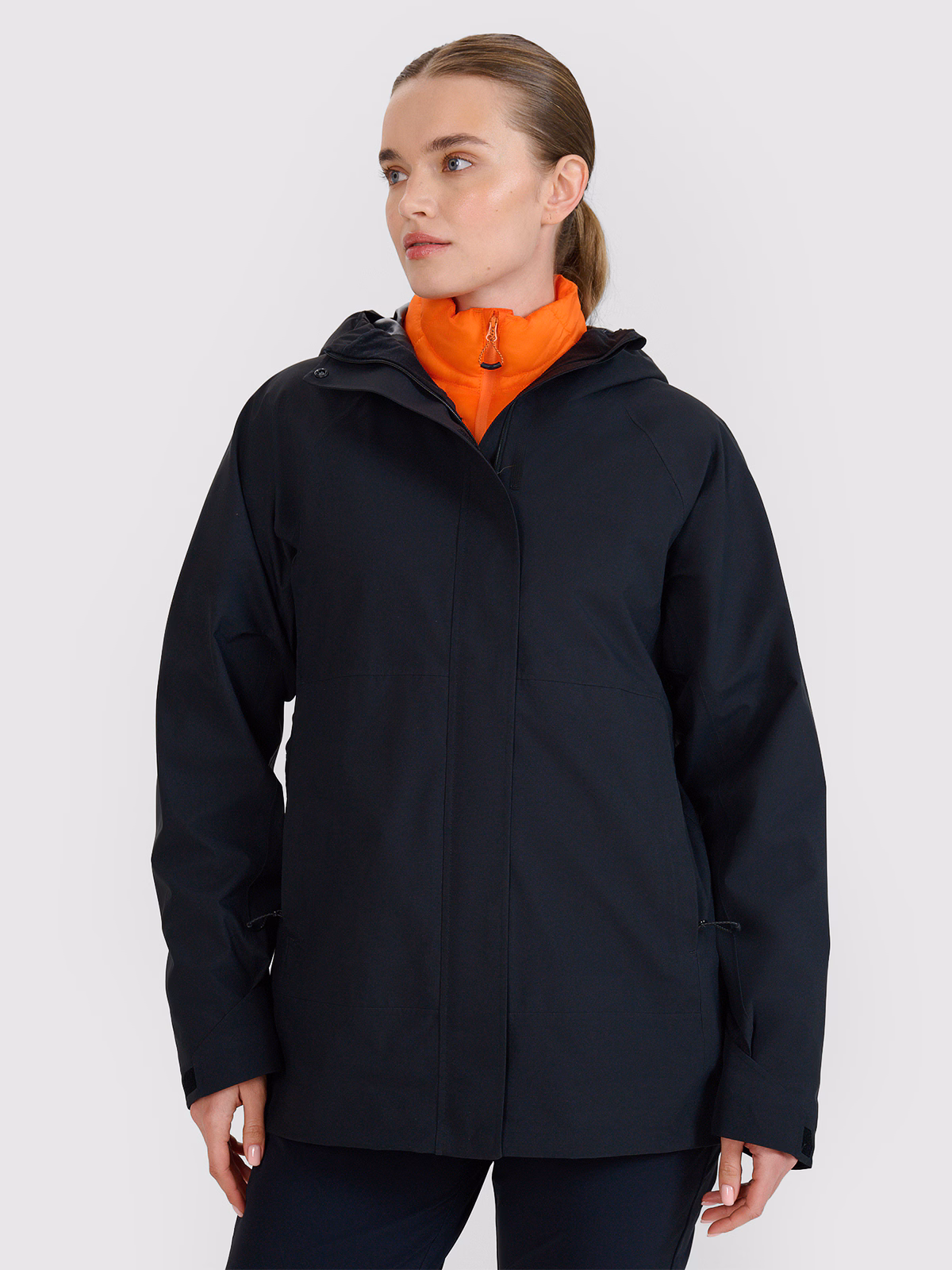 Kurtka trekkingowa membrana 15000 damska - pomarańczowa