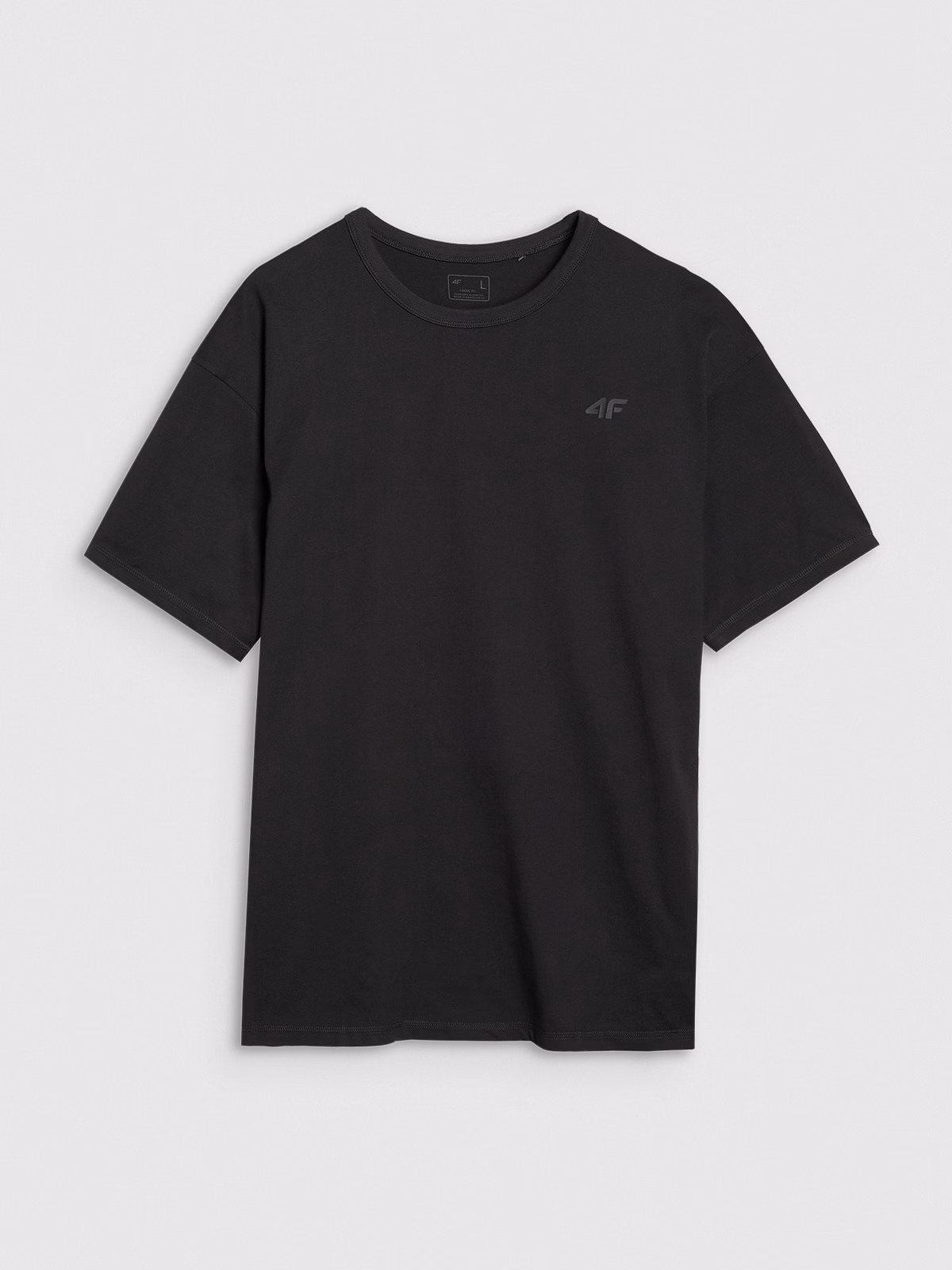 T-shirt oversize gładki męski - czarny