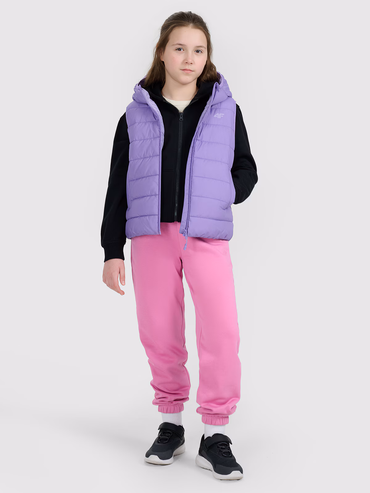 Bluza dresowa rozpinana z kapturem dziewczęca - granatowa