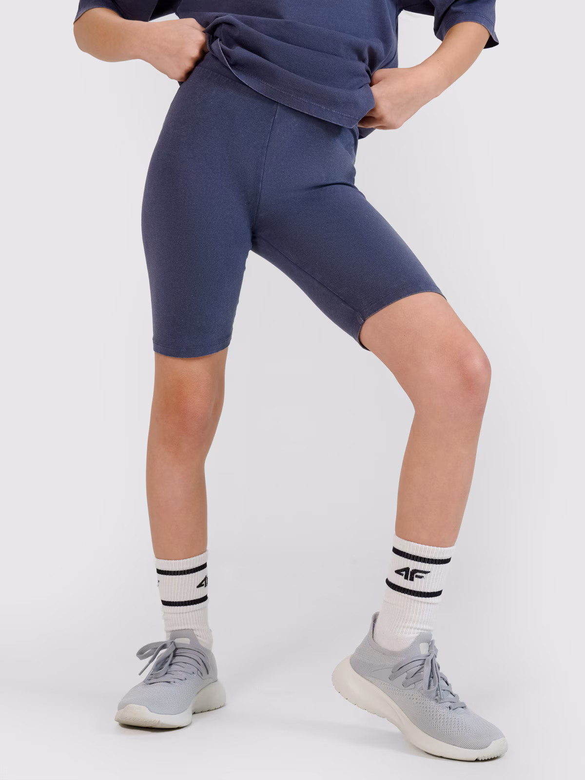 Legginsy kolarki dziewczęce - szare