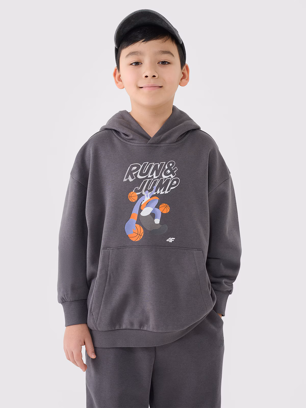 Bluza dresowa nierozpinana z kapturem chłopięca - żółta