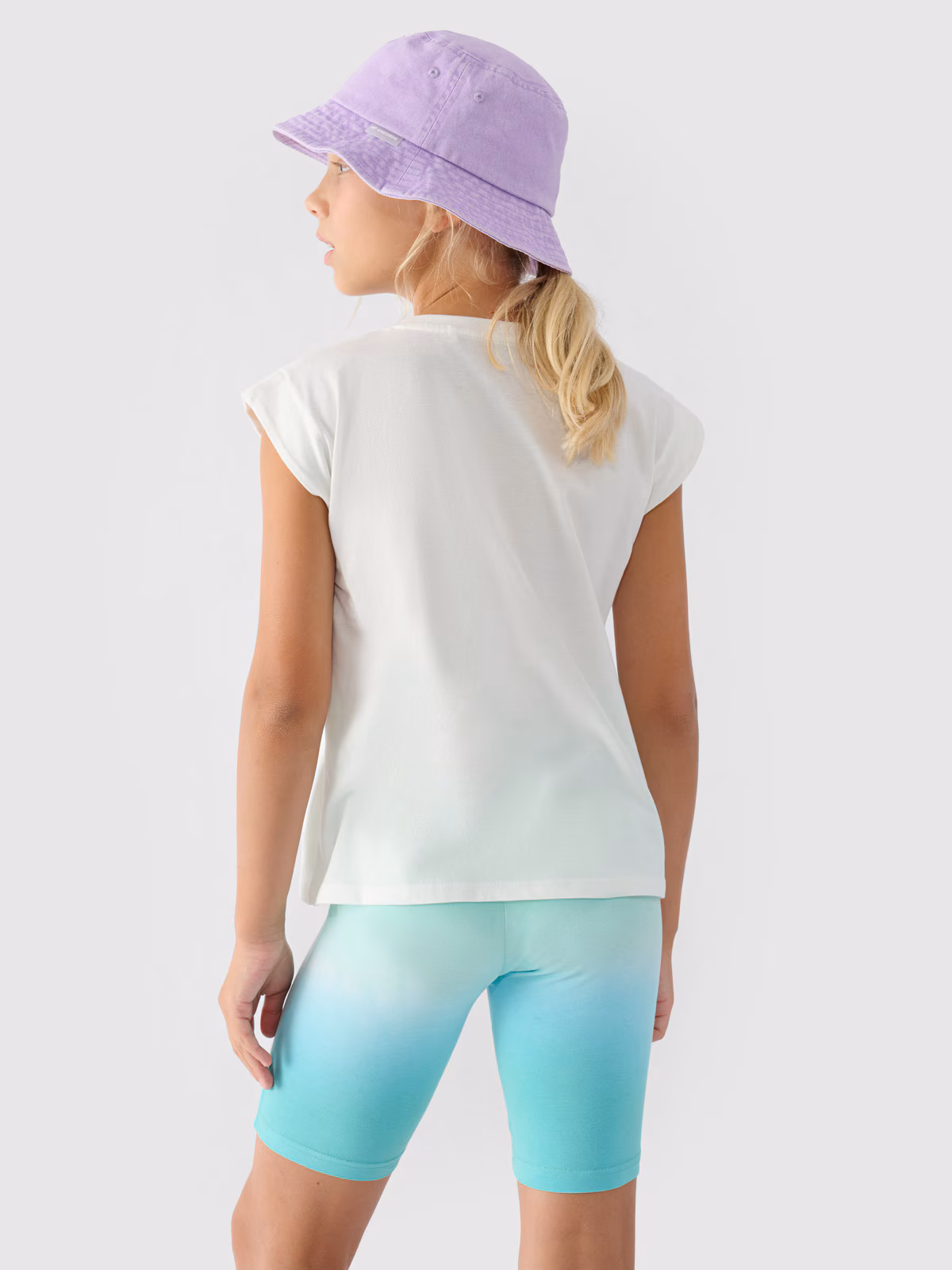 Top z nadrukiem dziewczęcy - turkusowy