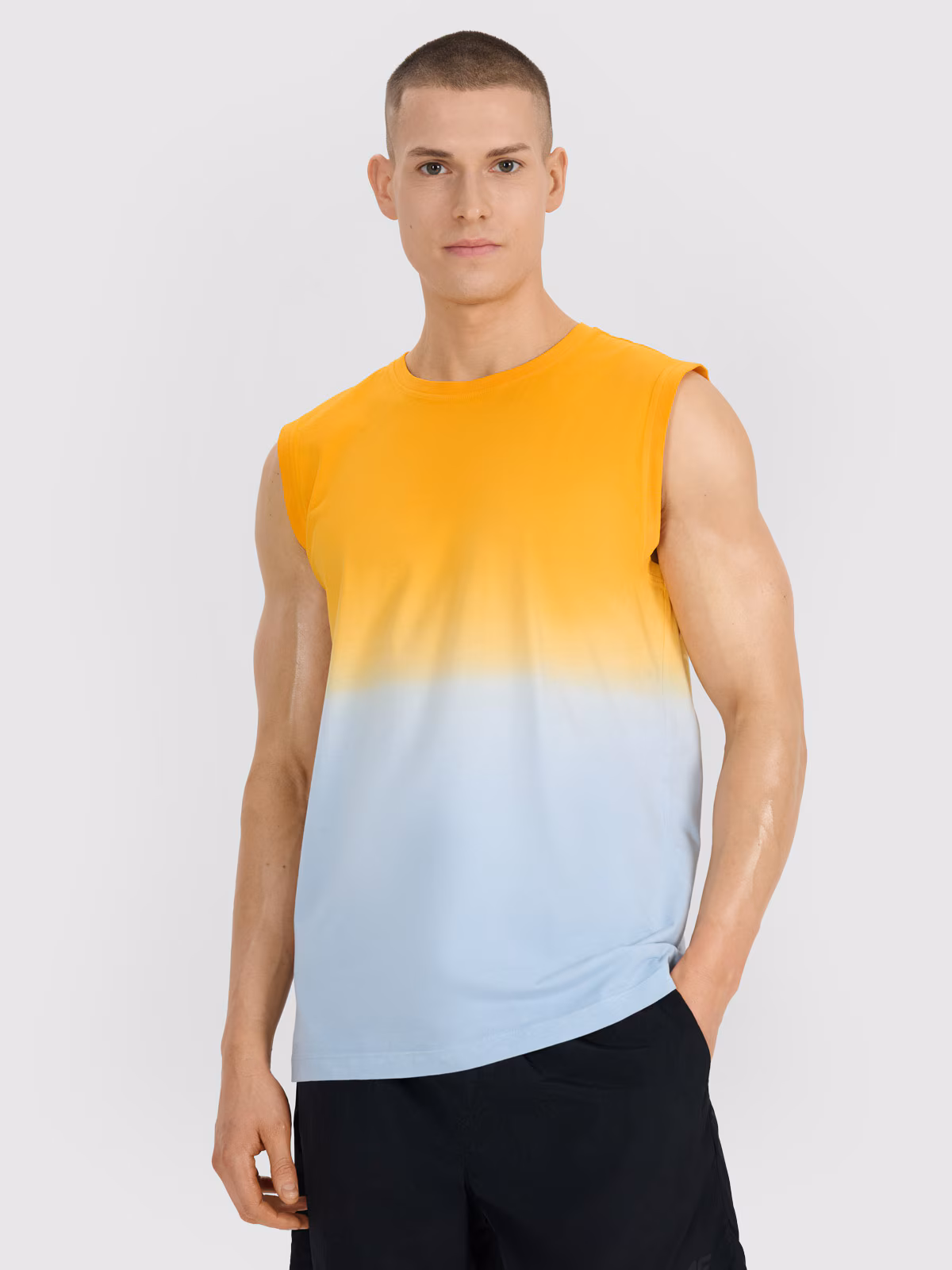 Tank top regular męski - pomarańczowy