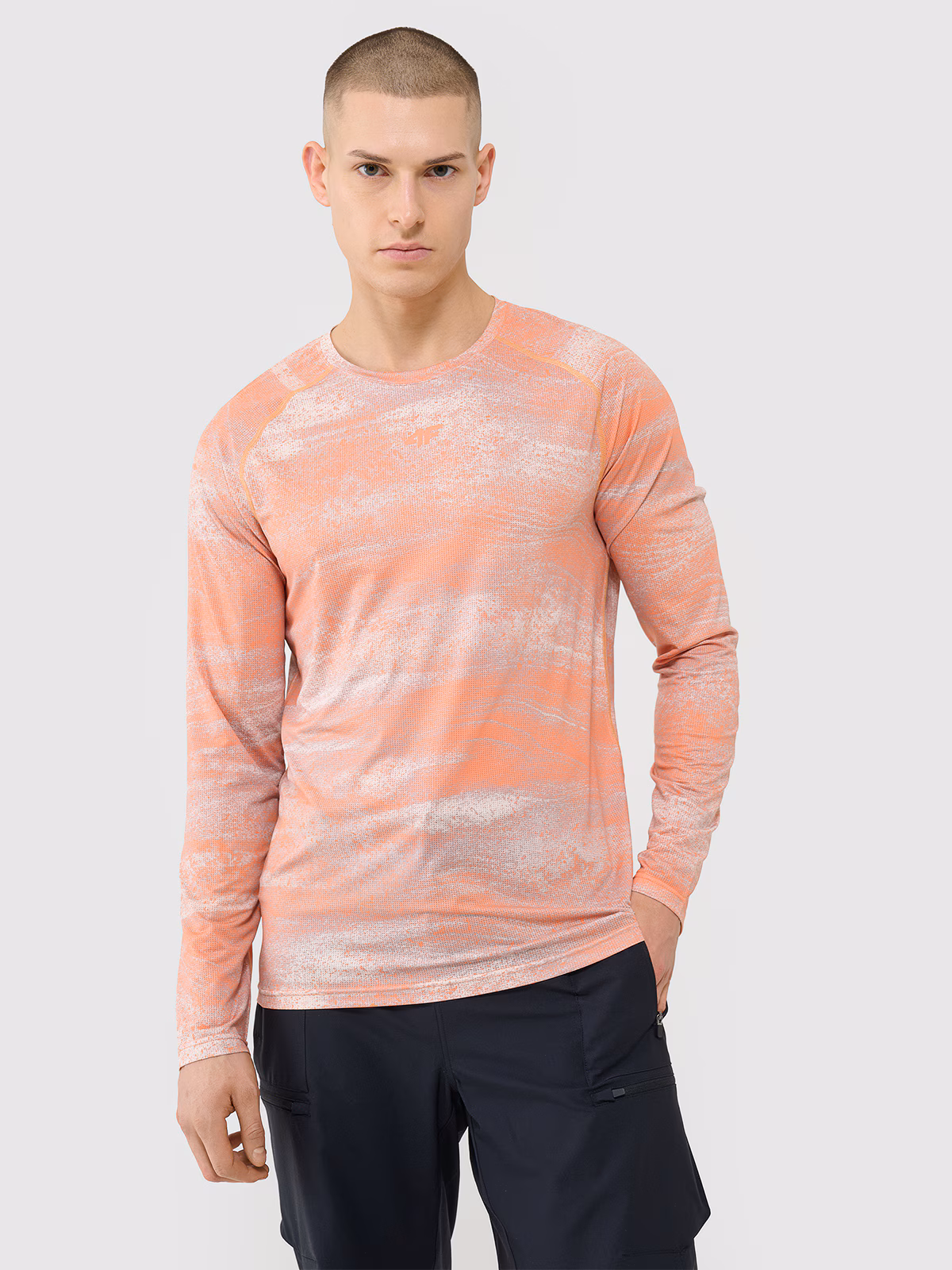 Longsleeve rowerowy szybkoschnący męski - pomarańczowy