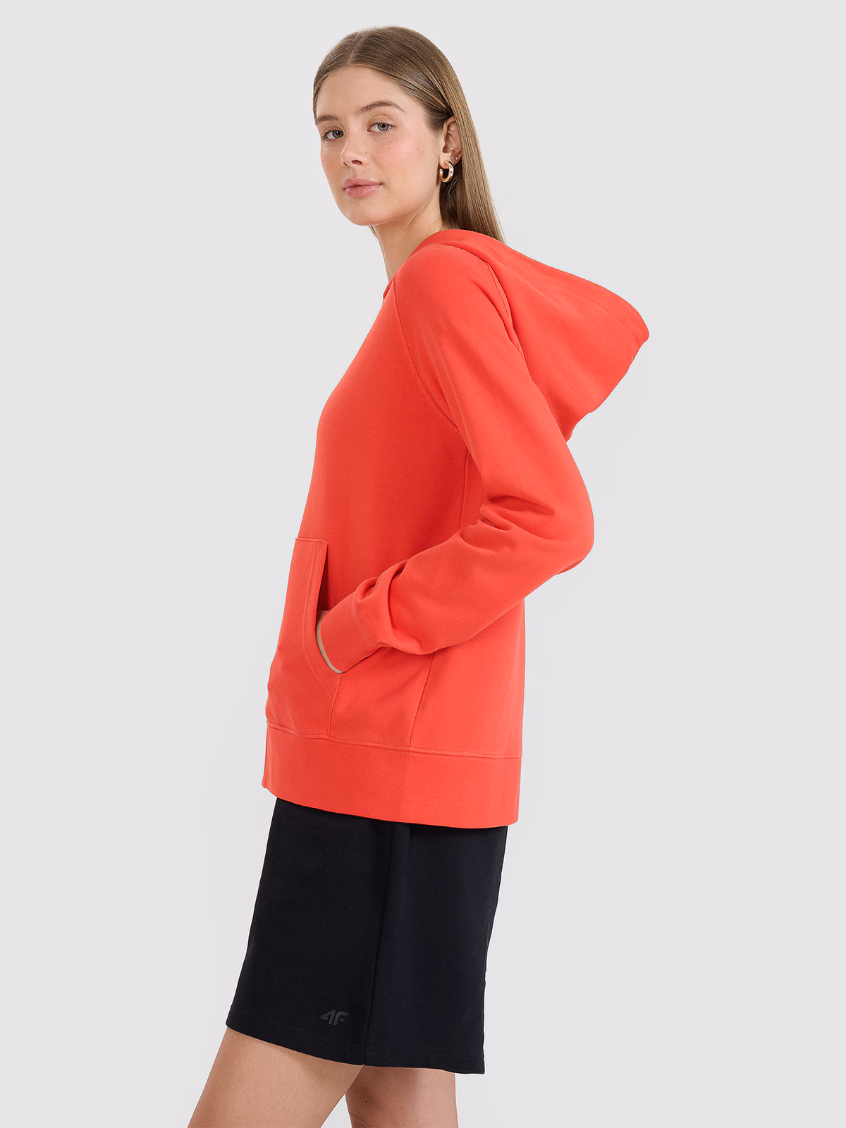 Bluza dresowa rozpinana z kapturem damska - granatowa