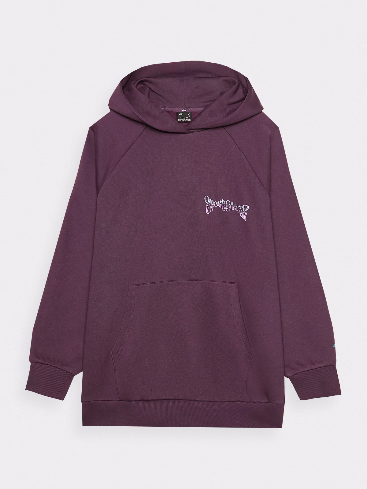 Bluza dresowa nierozpinana z kapturem damska - fioletowa