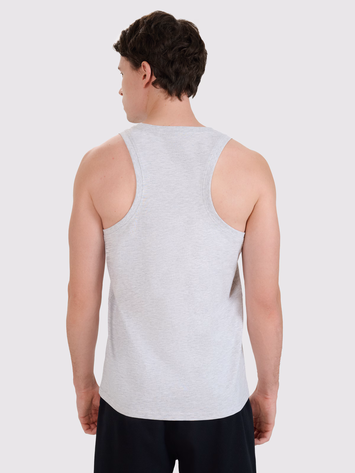 Tank top regular gładki męski - szary