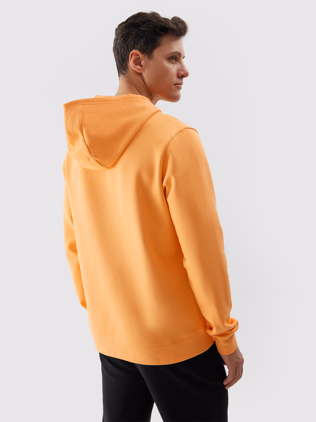 Bluza dresowa nierozpinana z kapturem męska - pomarańczowa