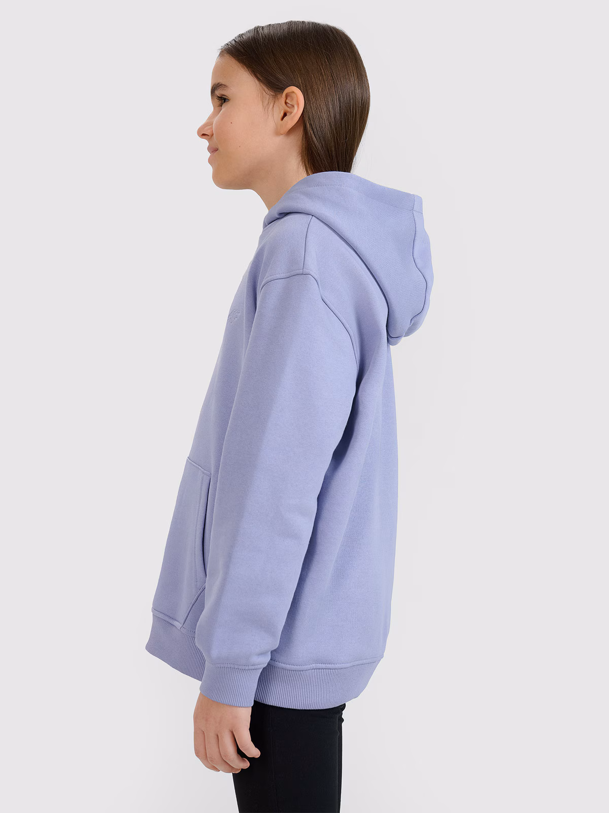 Bluza dresowa nierozpinana z kapturem dziewczęca - beżowa