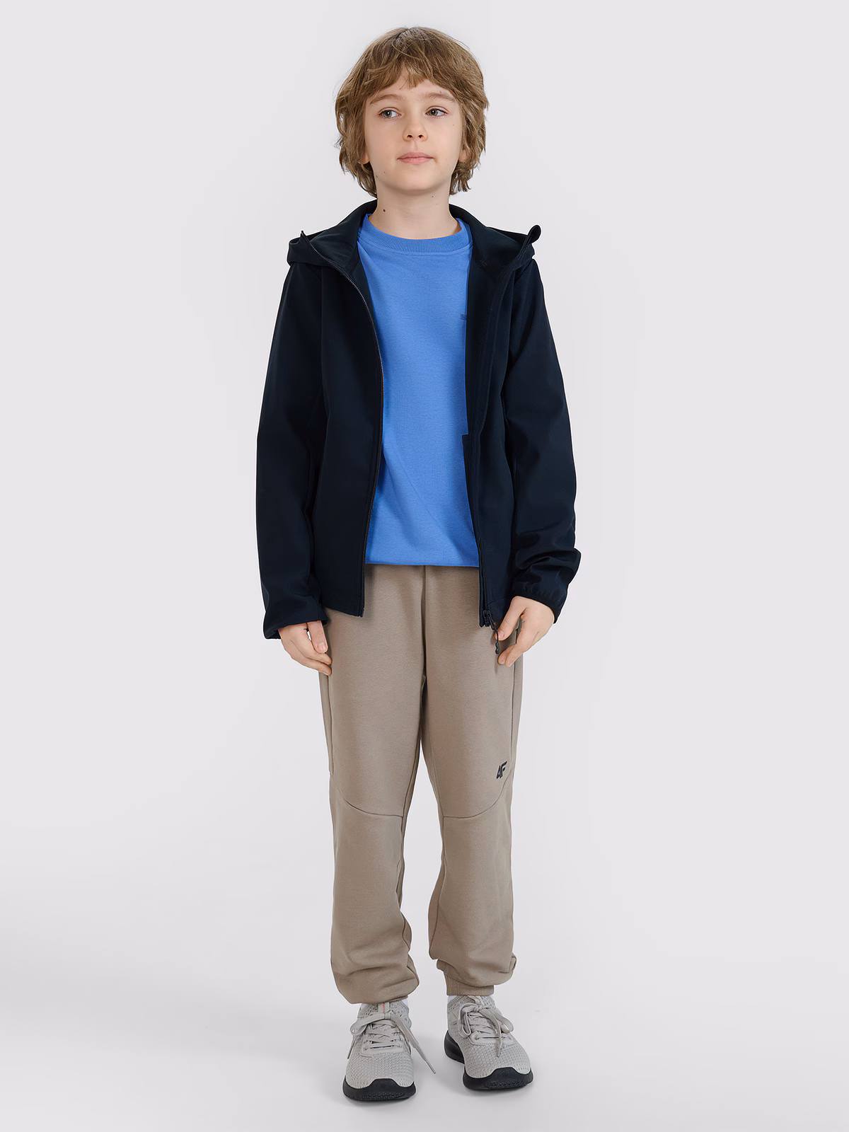 Kurtka softshell wiatroodporna membrana 5000 chłopięca - czarna