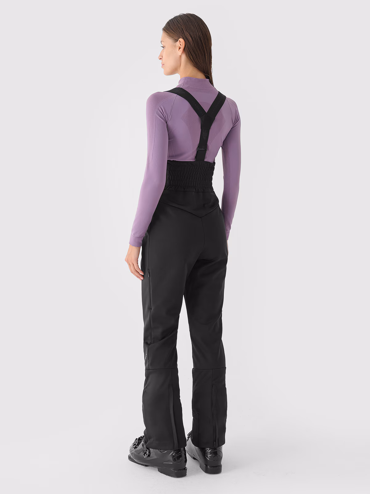 Spodnie narciarskie z szelkami membrana 15000 damskie - czarne