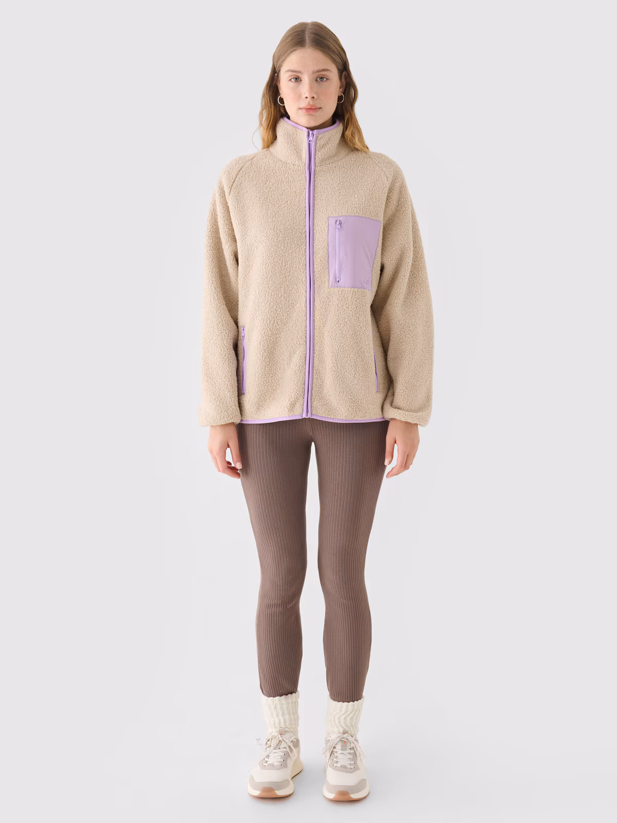 Polar sherpa ze stójką damski - beżowy