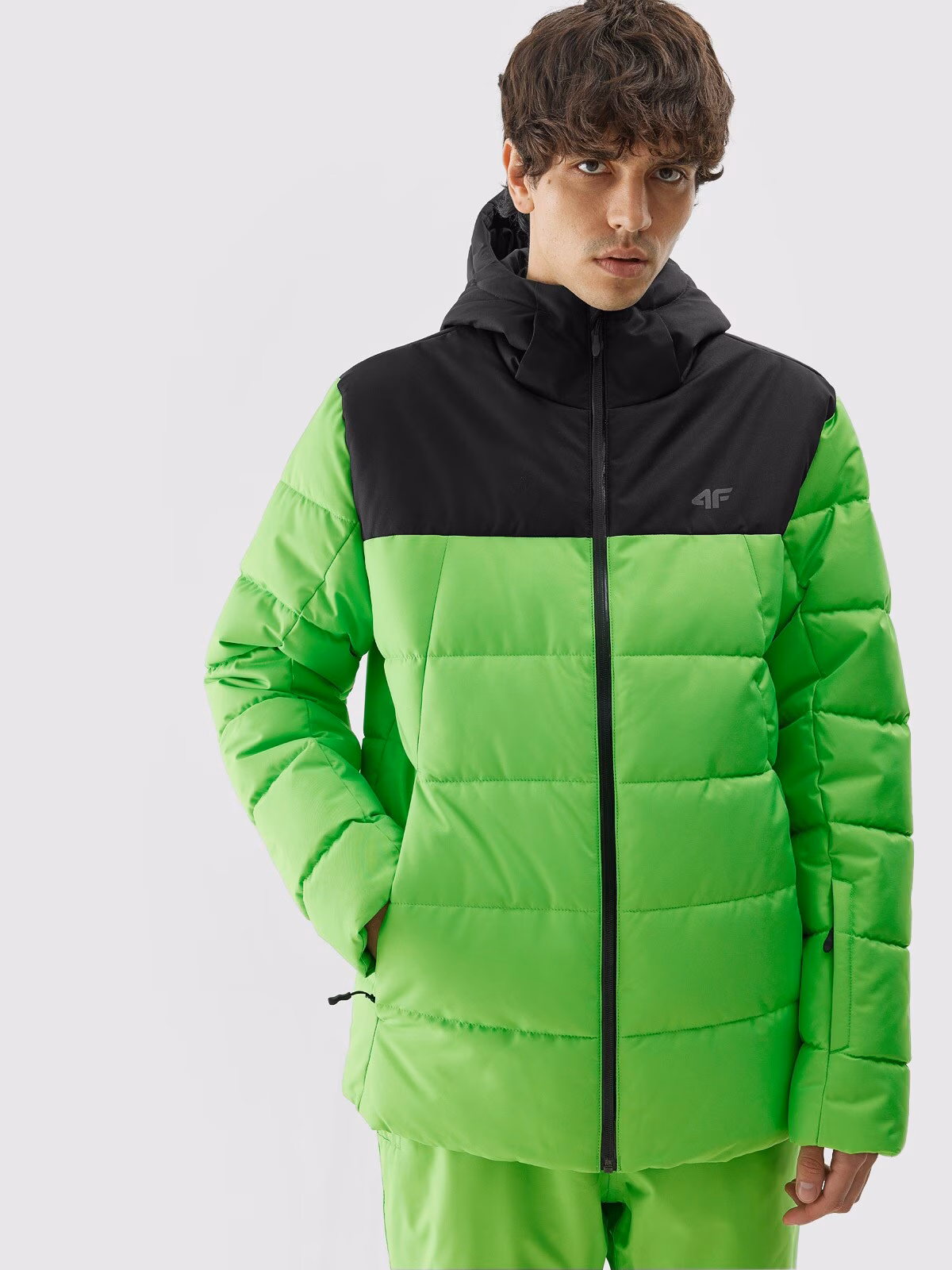 Kurtka puchowa narciarska z puchem syntetycznym męska - zielona