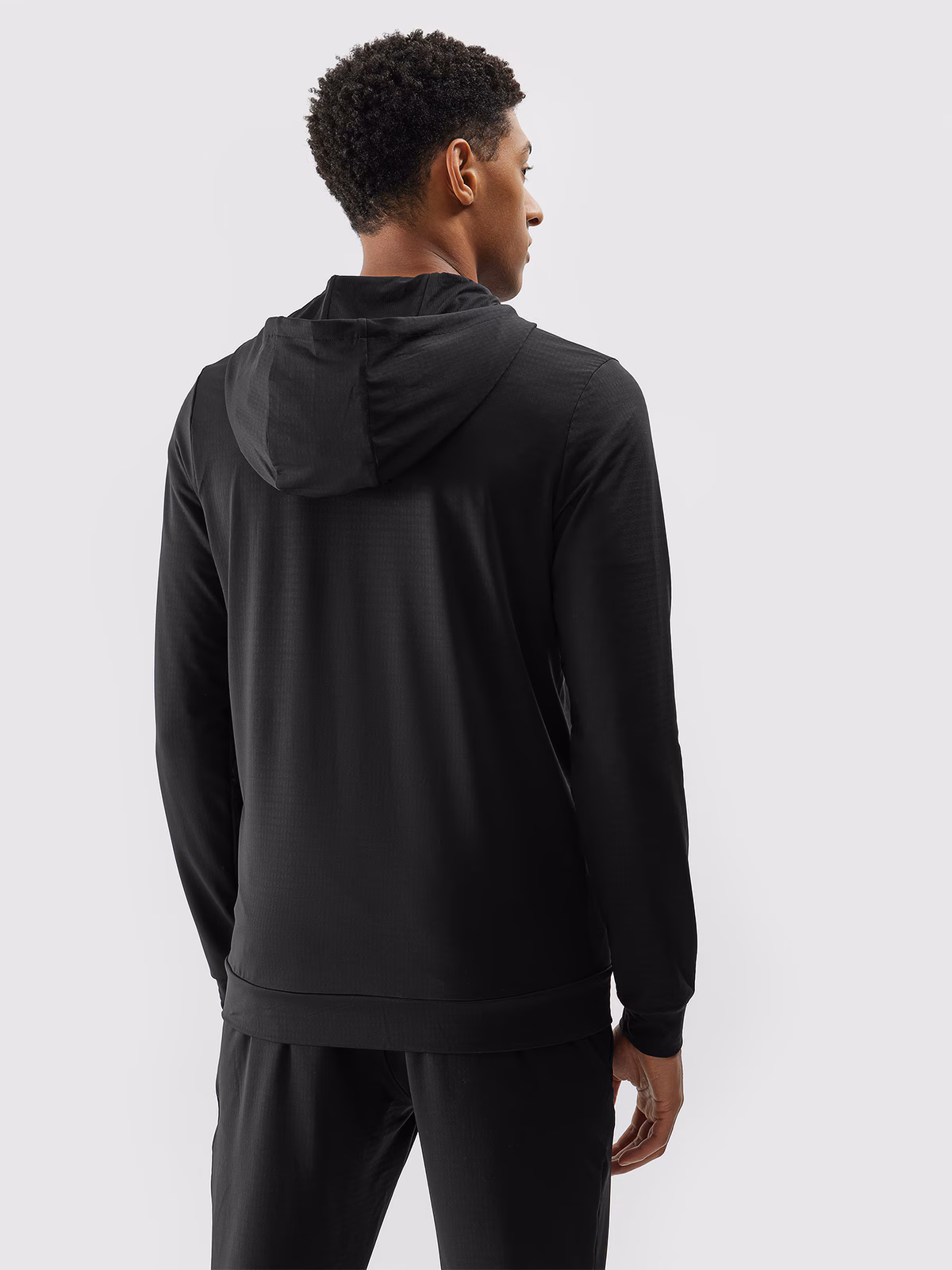 Bluza treningowa rozpinana z kapturem męska - czarna
