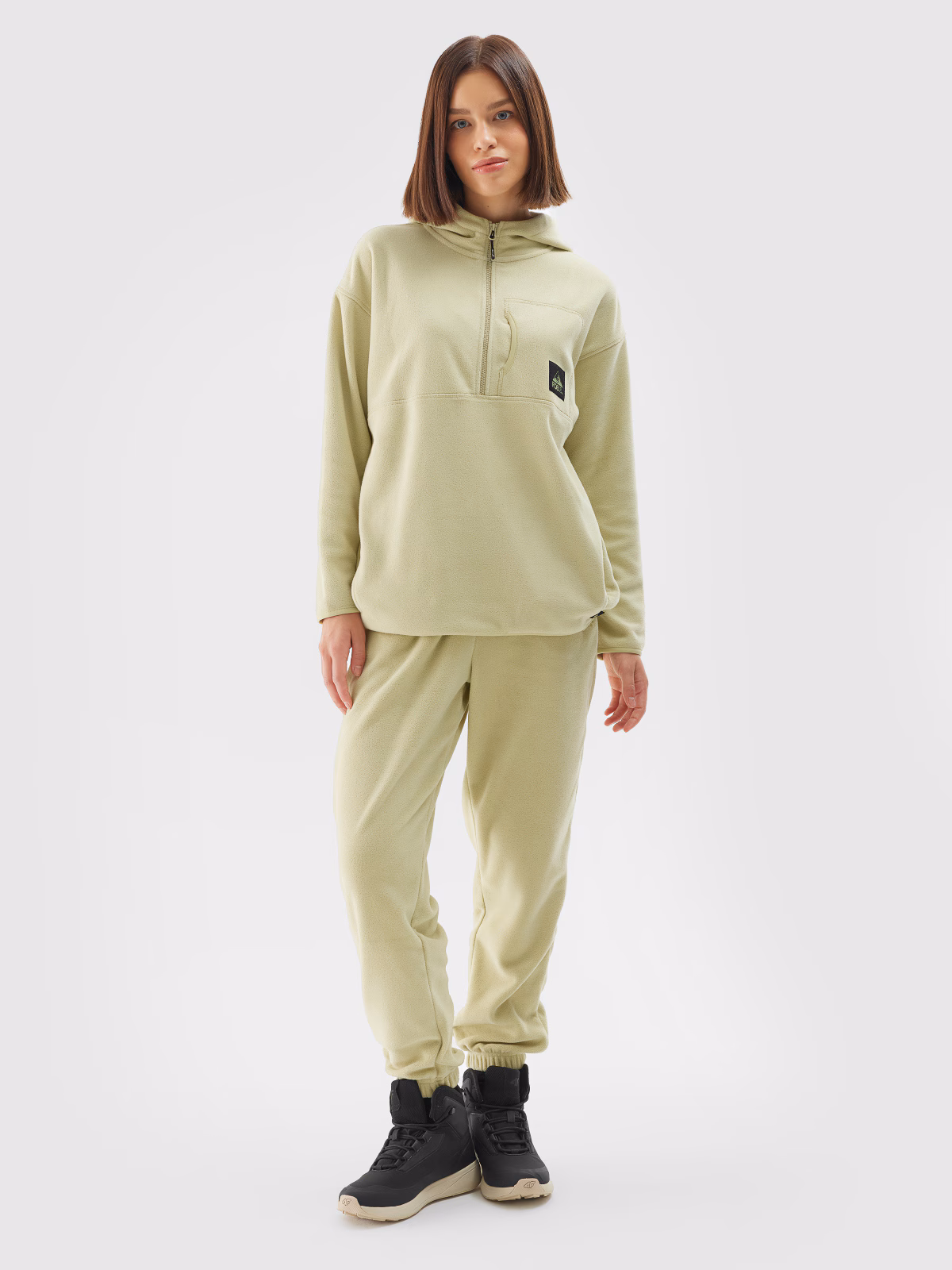 Polar z kapturem regular damski - zielony