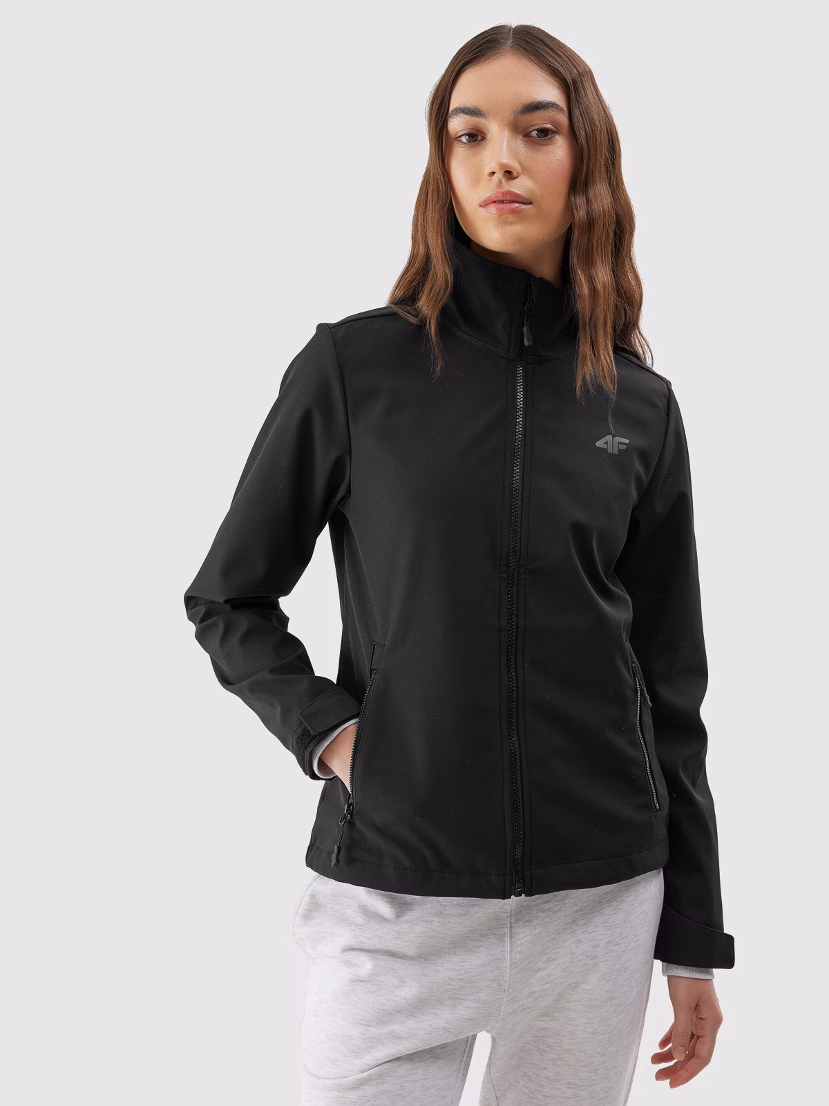 Kurtka softshell wiatroodporna membrana 5000 damska - czarna