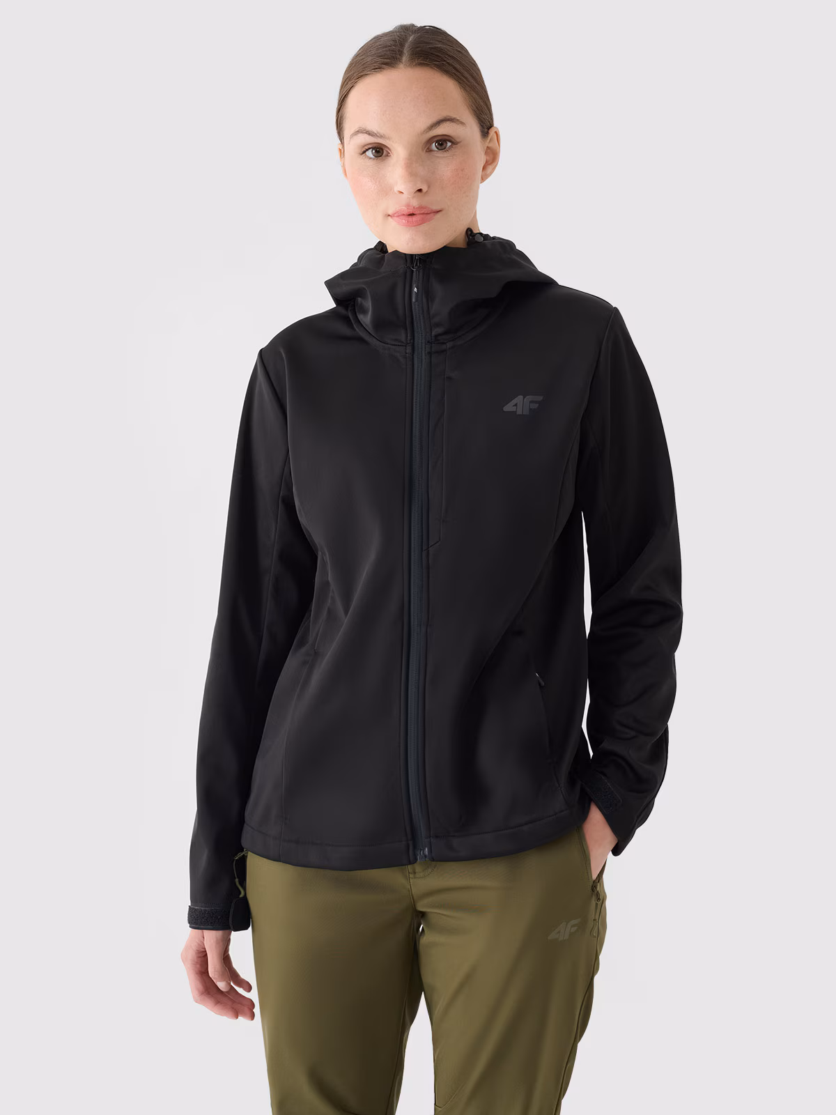 Kurtka softshell wiatroodporna membrana 8000 damska - czarna