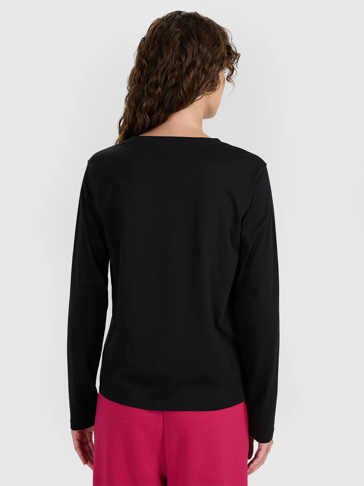 Longsleeve oversize gładki damski - szary