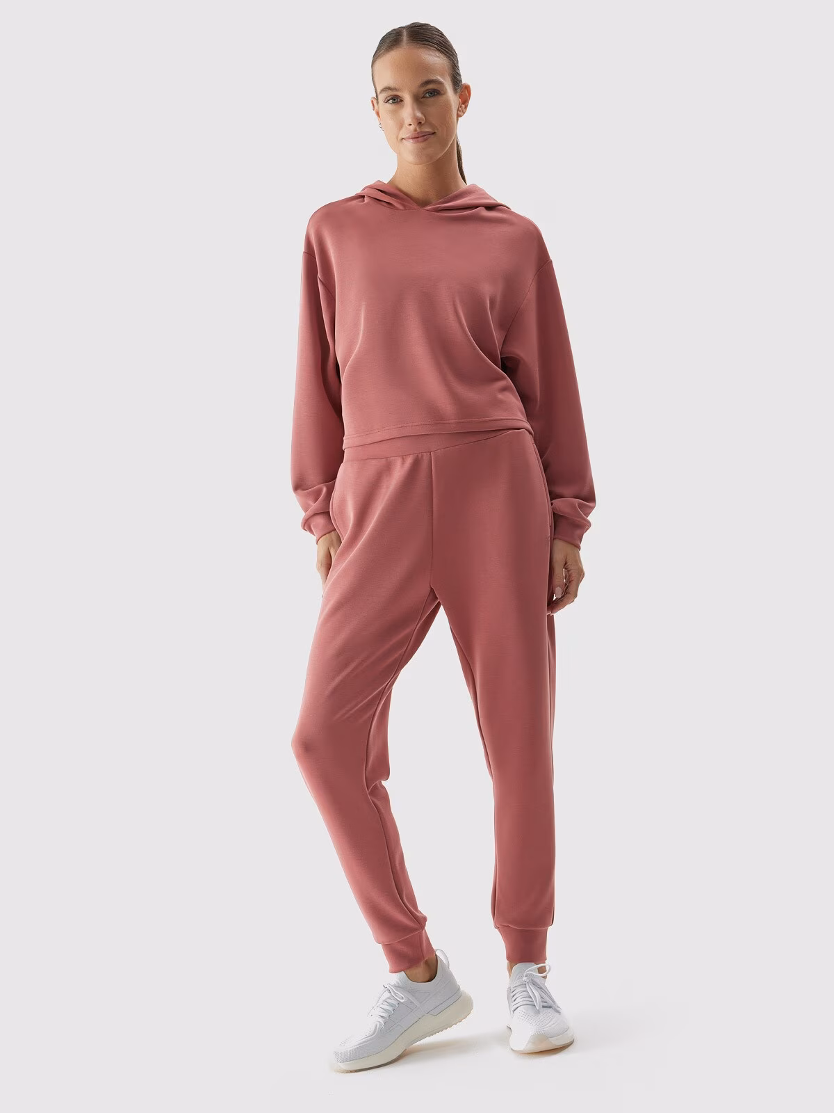 Bluza crop-top z dodatkiem modalu damska