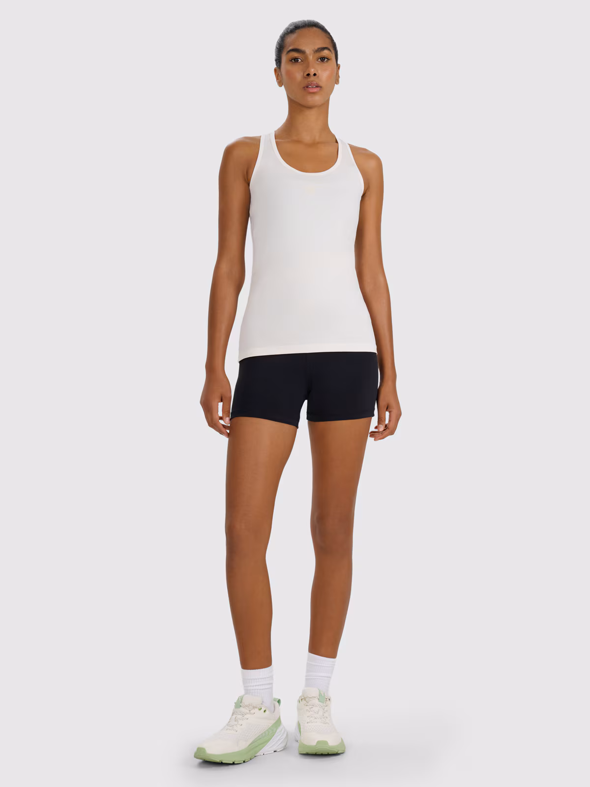 Top treningowy slim szybkoschnący damski - beżowy