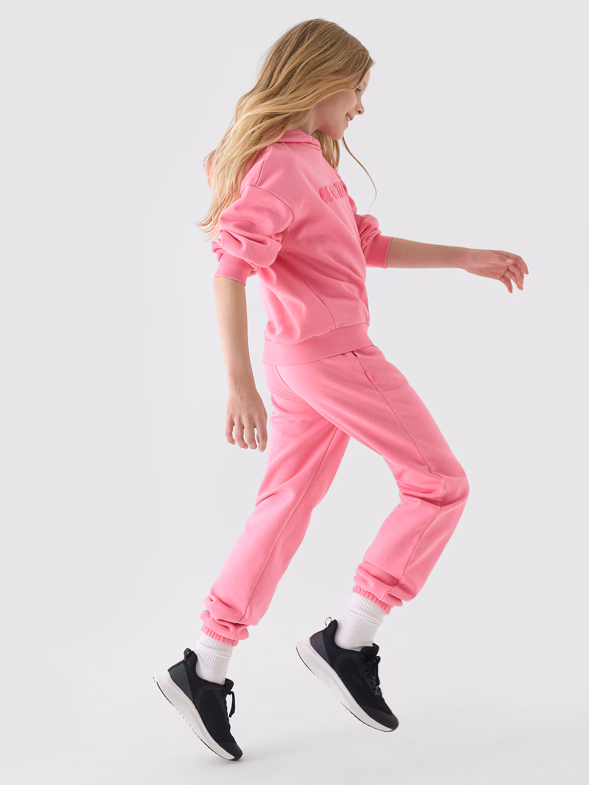 Spodnie dresowe joggery dziewczęce - różowe