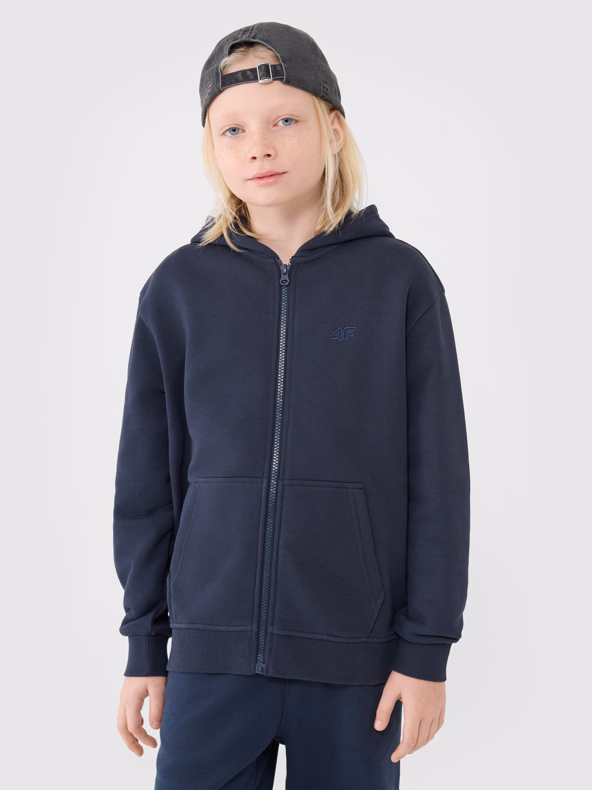 Bluza dresowa rozpinana z kapturem chłopięca - szara