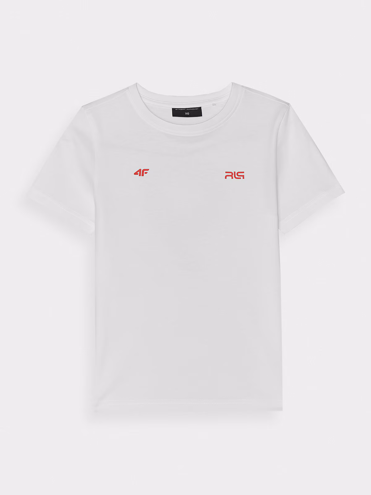 T-shirt z nadrukiem dziecięcy 4F x Robert Lewandowski - biały