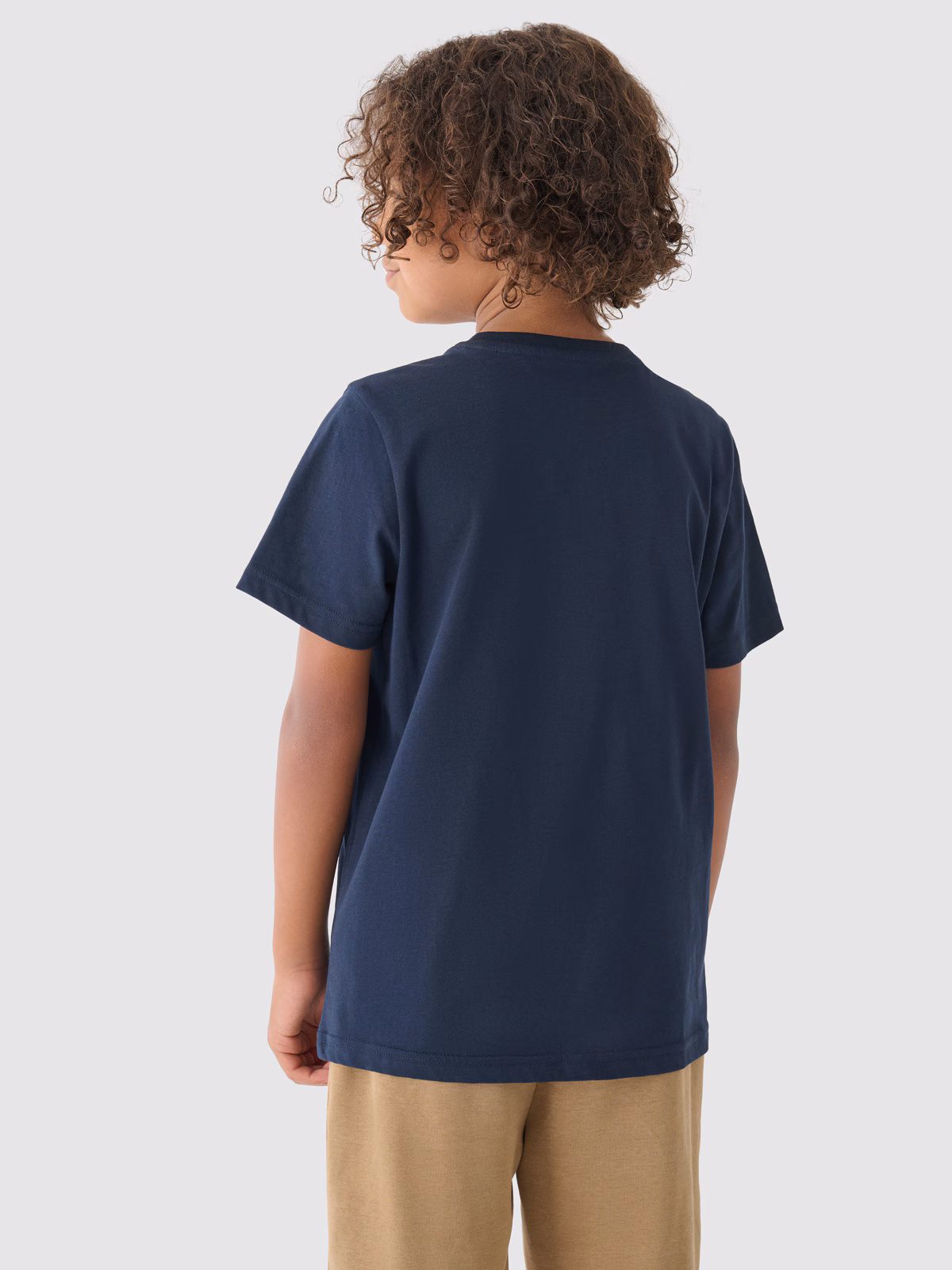 T-shirt gładki chłopięcy - granatowy