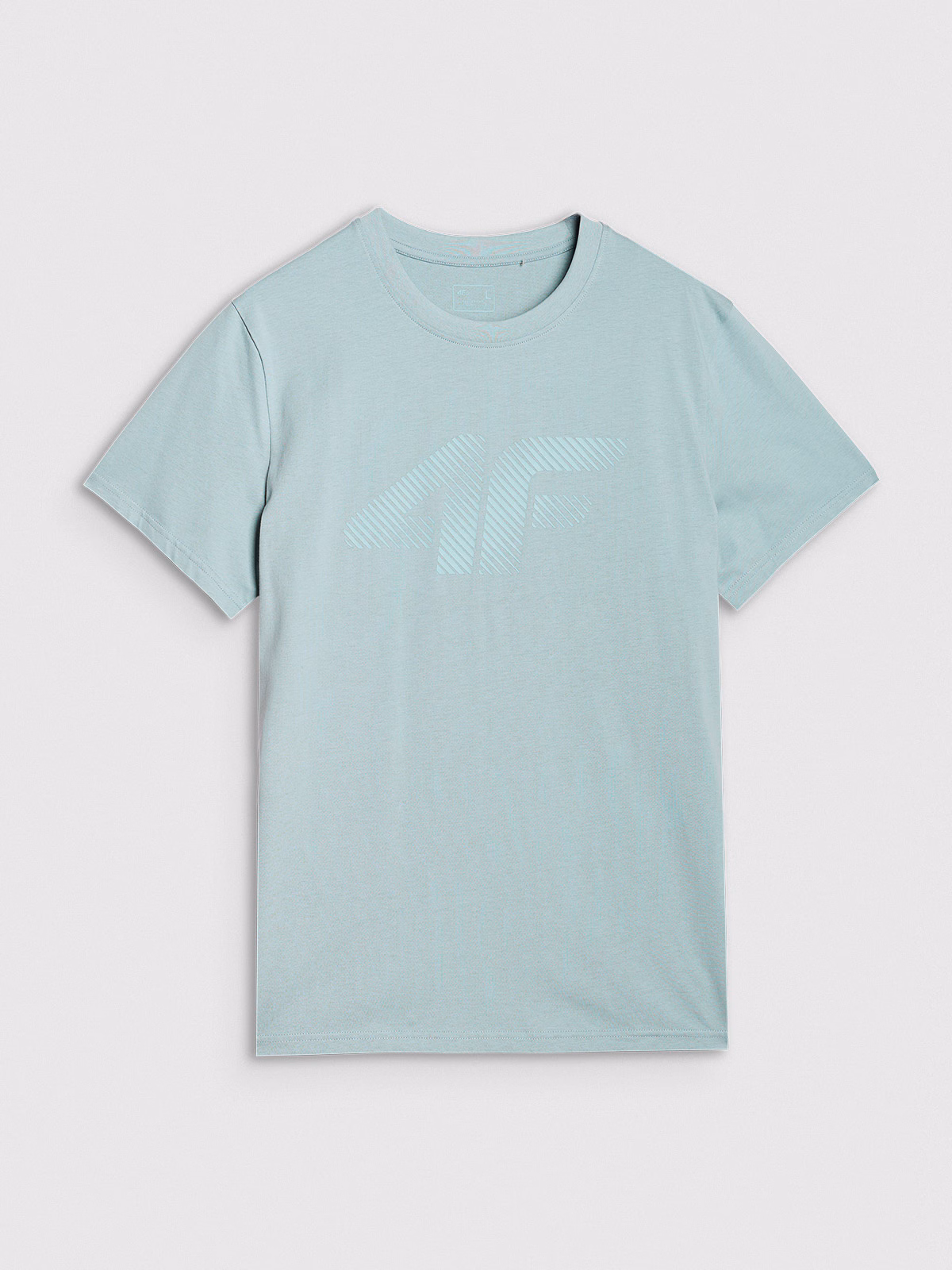 T-shirt regular z nadrukiem męski - niebieski