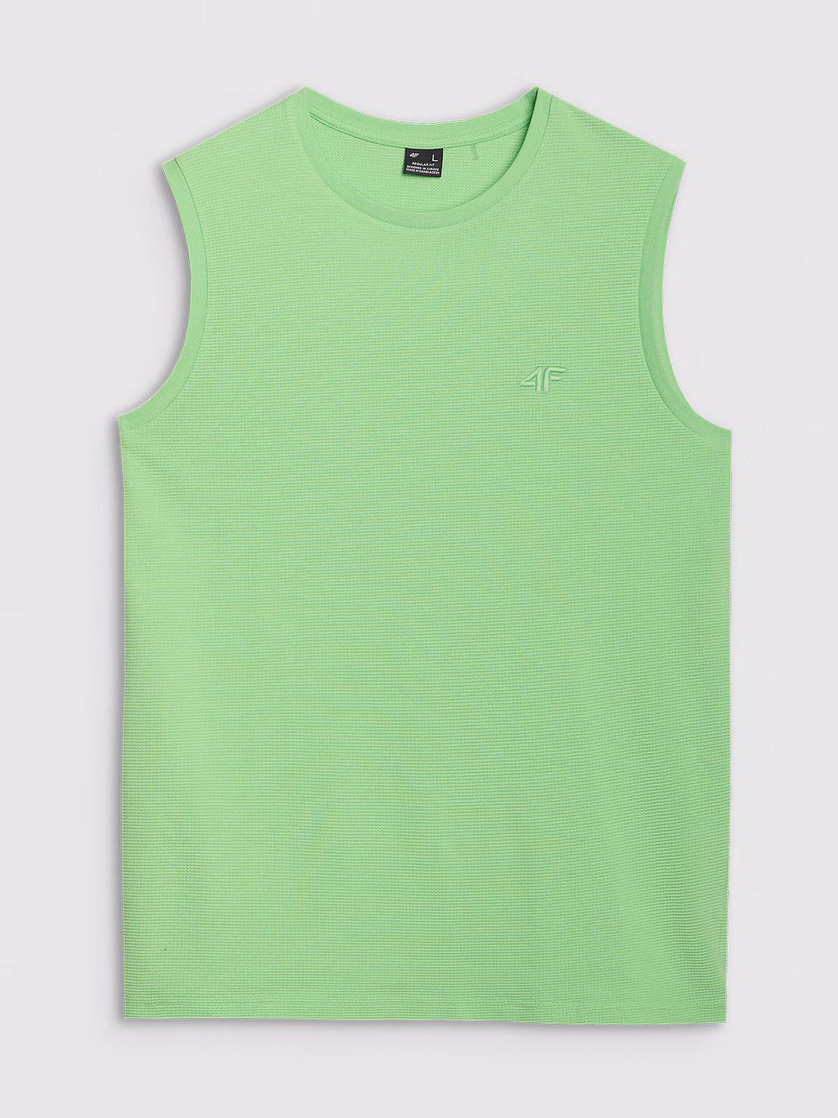 Tank top regular gładki męski - zielony