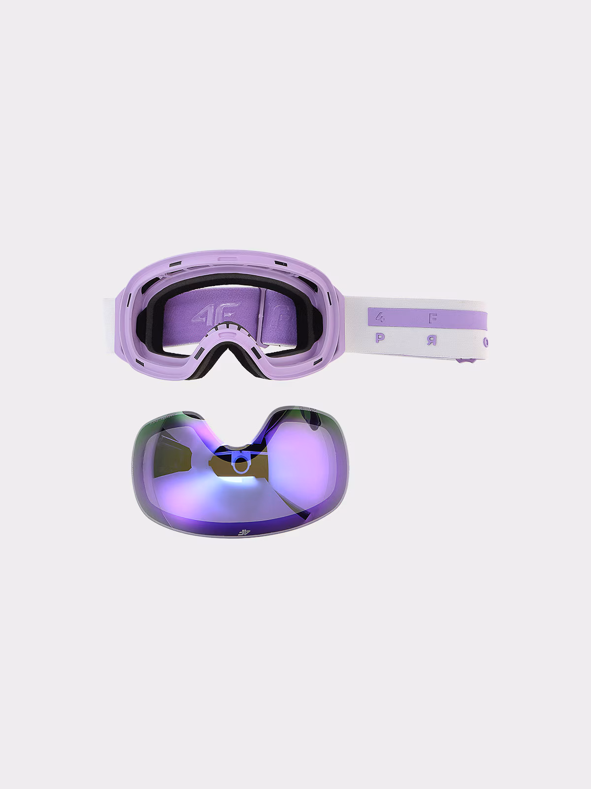Gogle narciarskie z multibarwną powłoką i polaryzacją uniseks - fioletowe