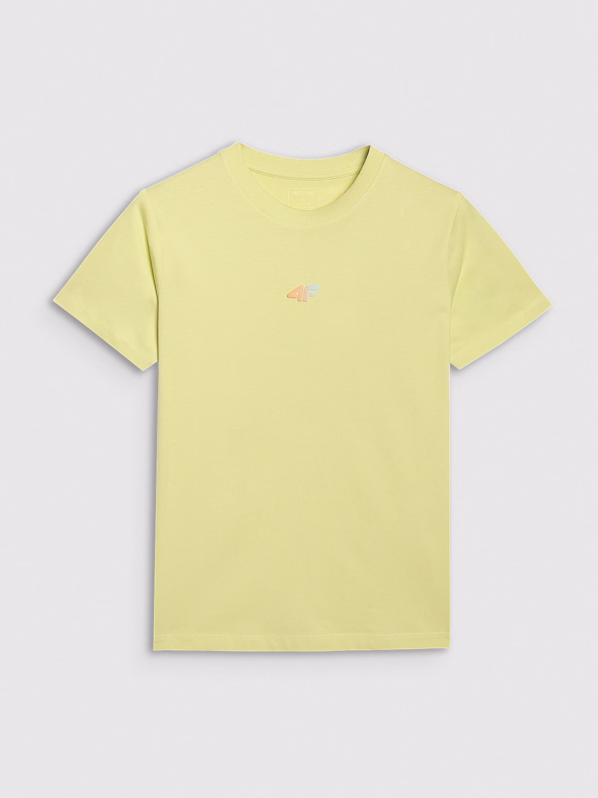 T-shirt oversize z nadrukiem damski - żółty