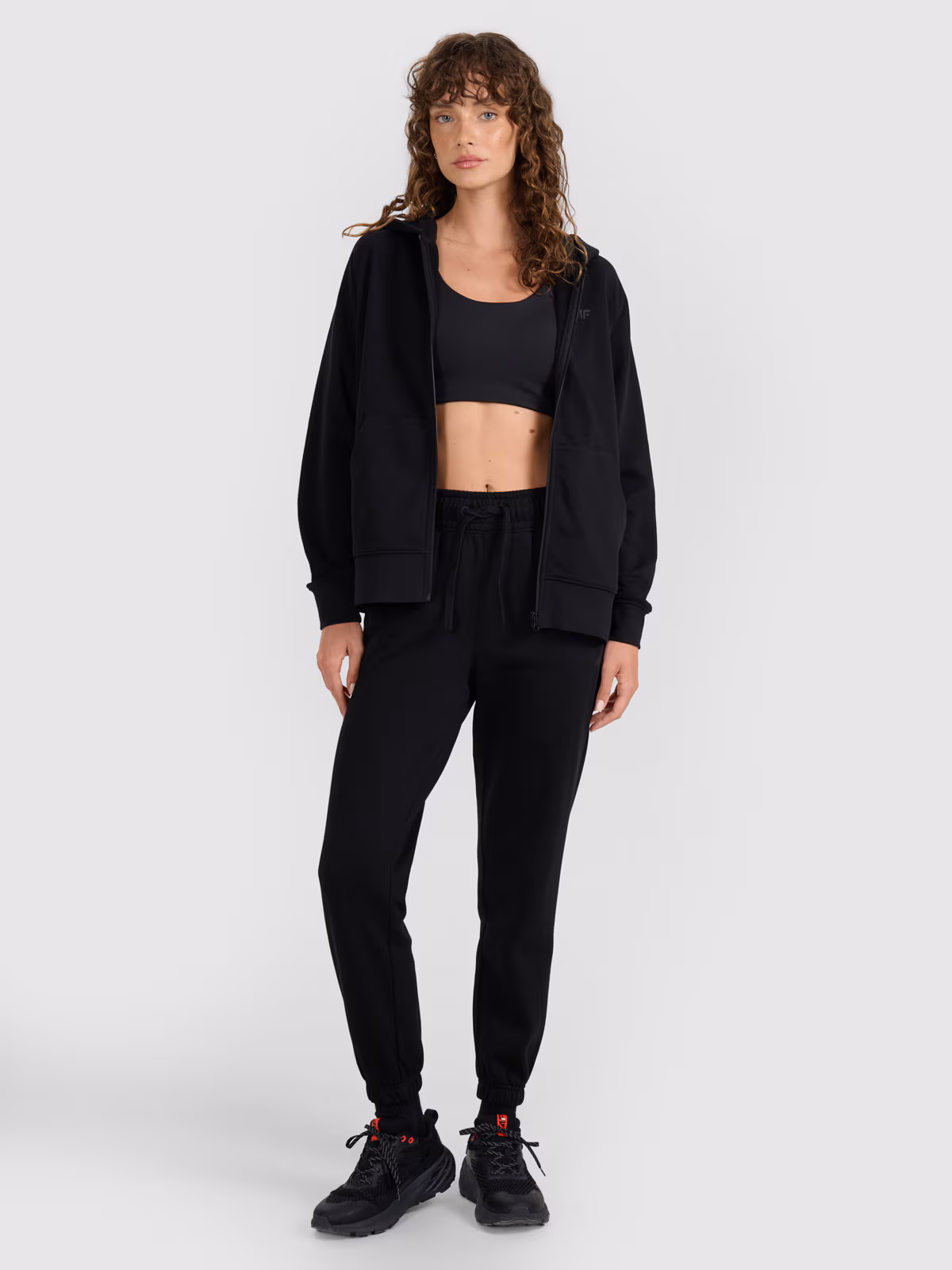 Bluza dresowa rozpinana z kapturem damska - granatowa