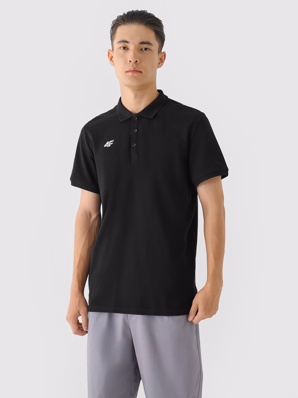 Koszulka polo regular męska - czarna