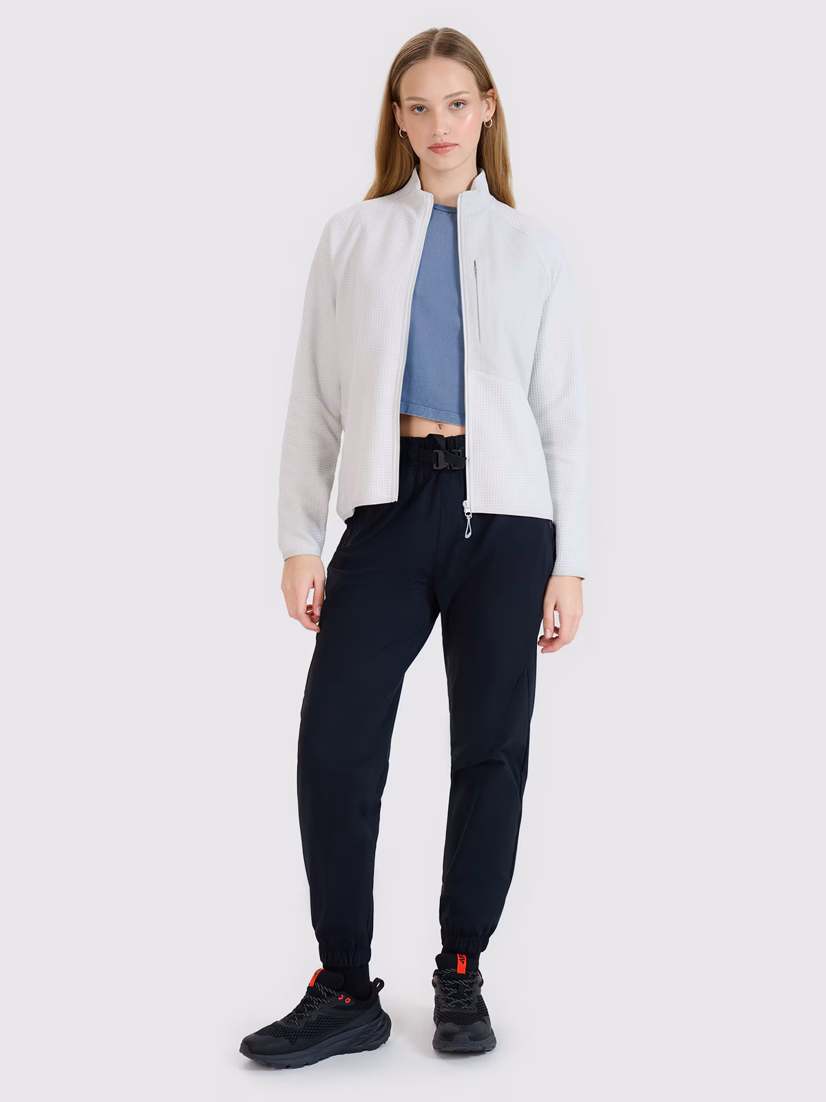 Bluza dresowa rozpinana bez kaptura damska - szara