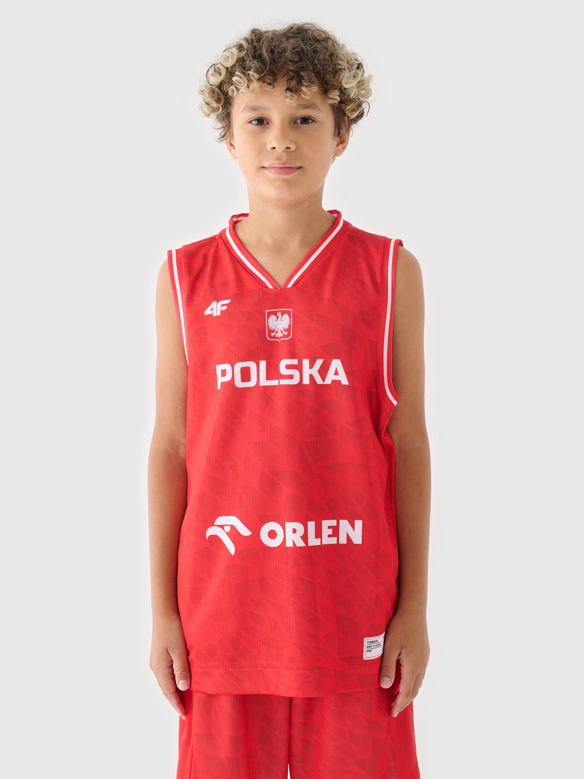 Koszulka reprezentacyjna dziecięca 4F x PZKOSZ 2024 - czerwona