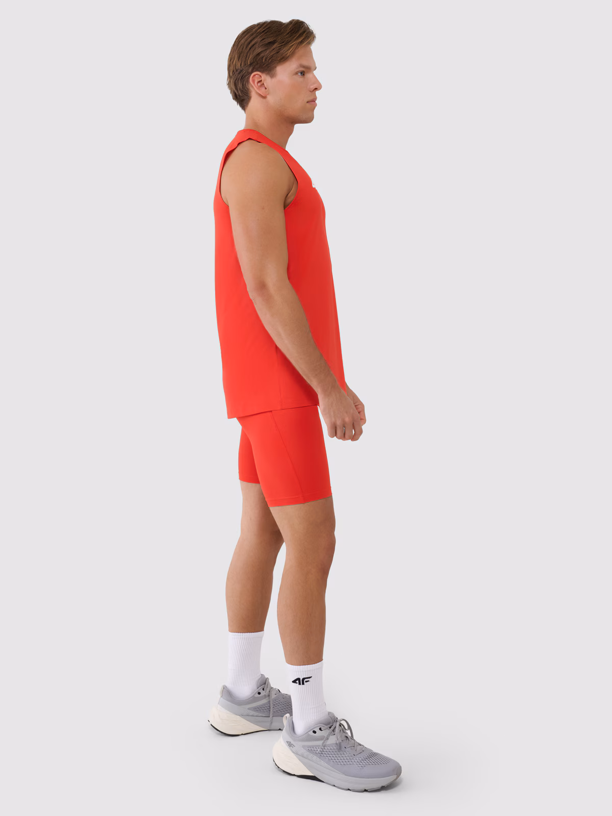 Legginsy krótkie treningowe męskie - żółte