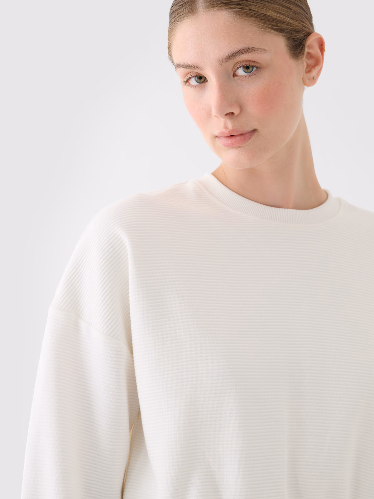 Bluza dresowa nierozpinana bez kaptura damska - niebieska