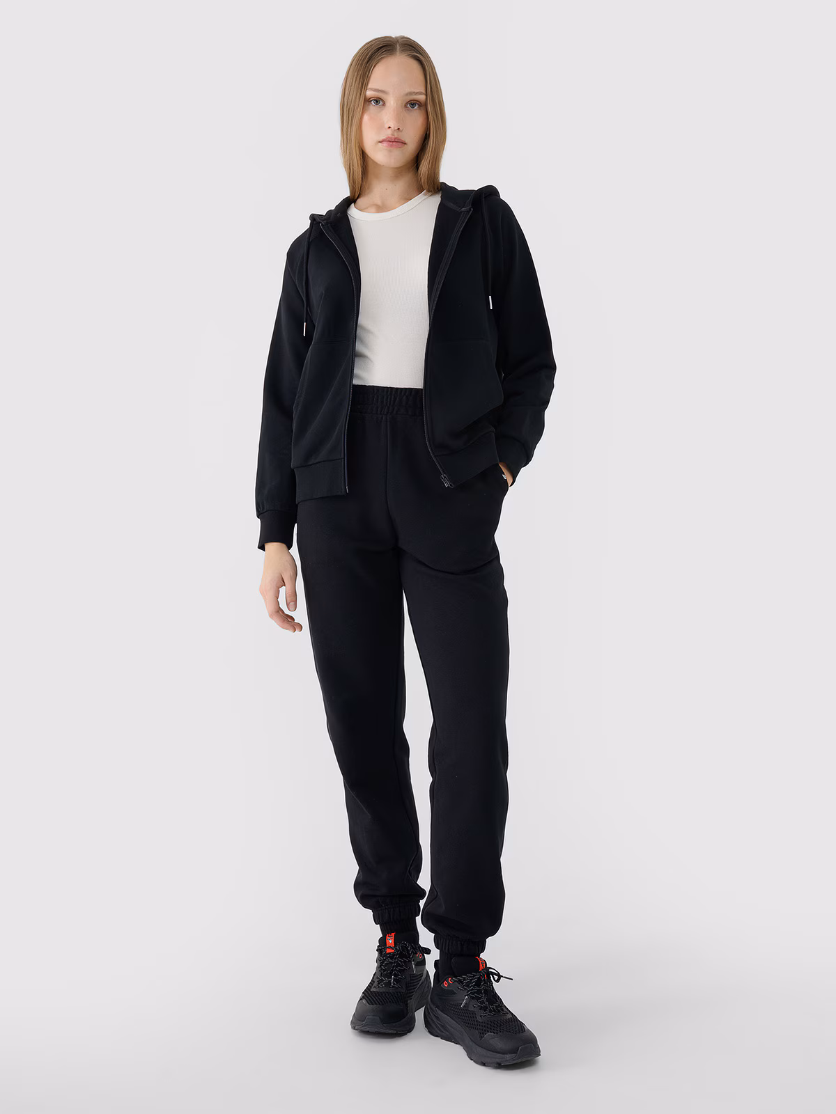 Spodnie dresowe joggery damskie - szare