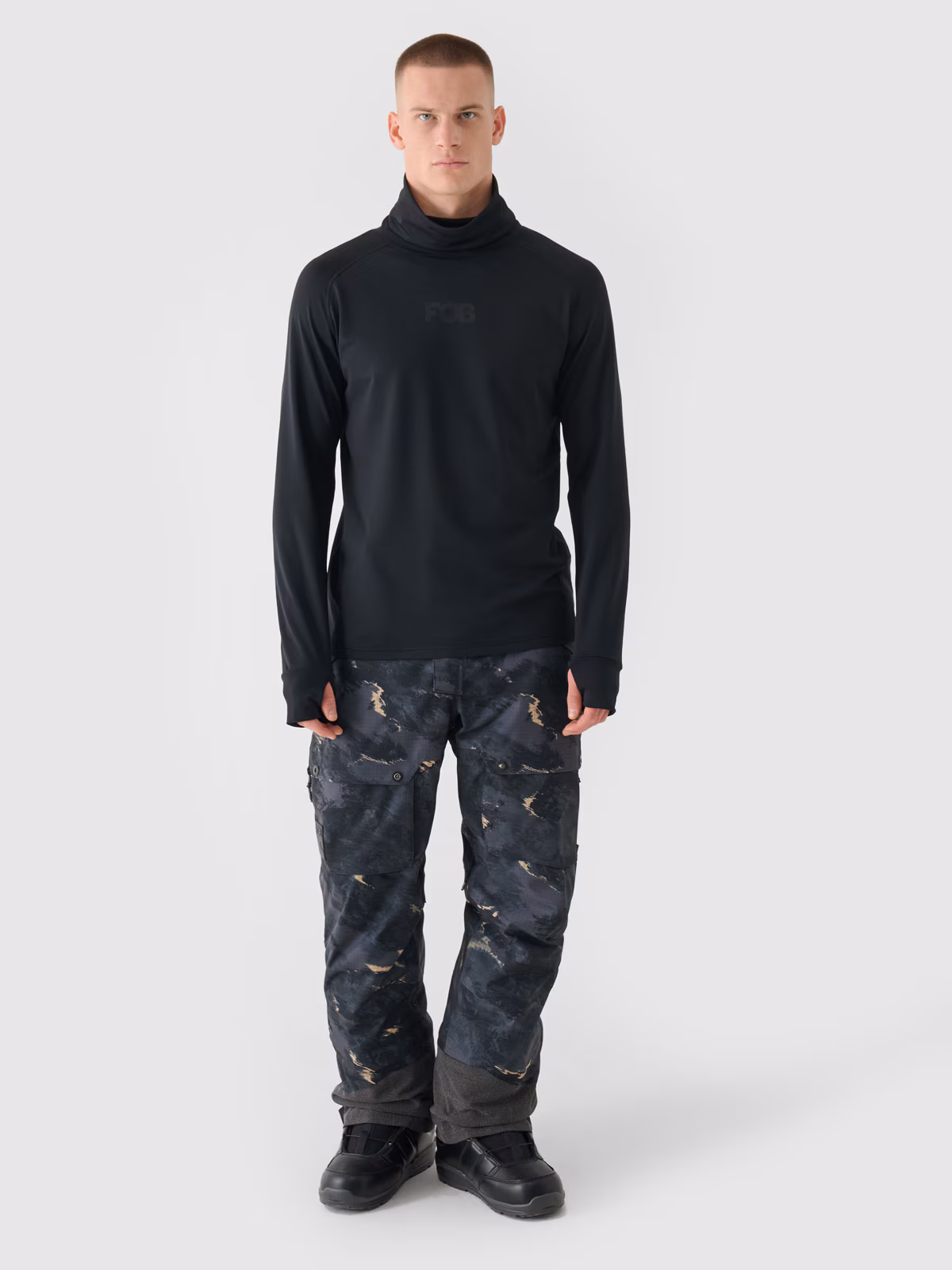 Bielizna termiczna drapana (góra) męska - czarna