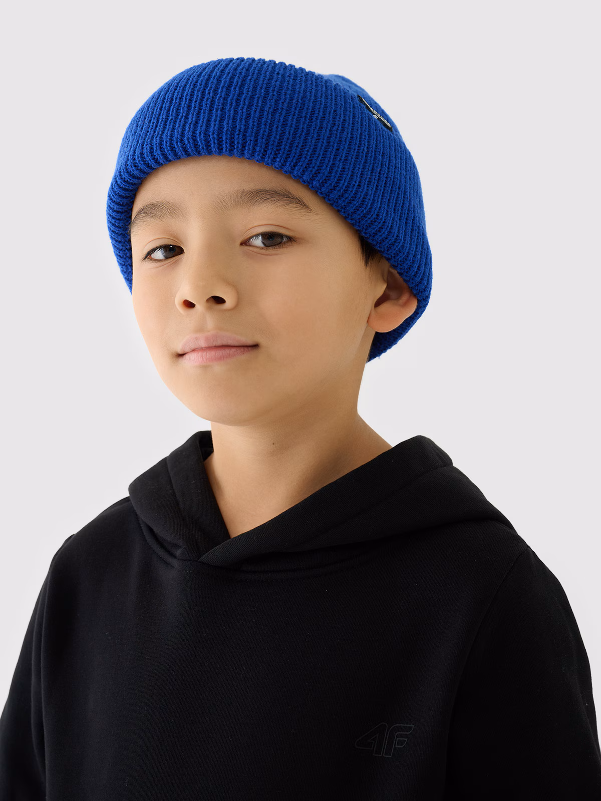 Bluza dresowa nierozpinana z kapturem chłopięca - niebieska