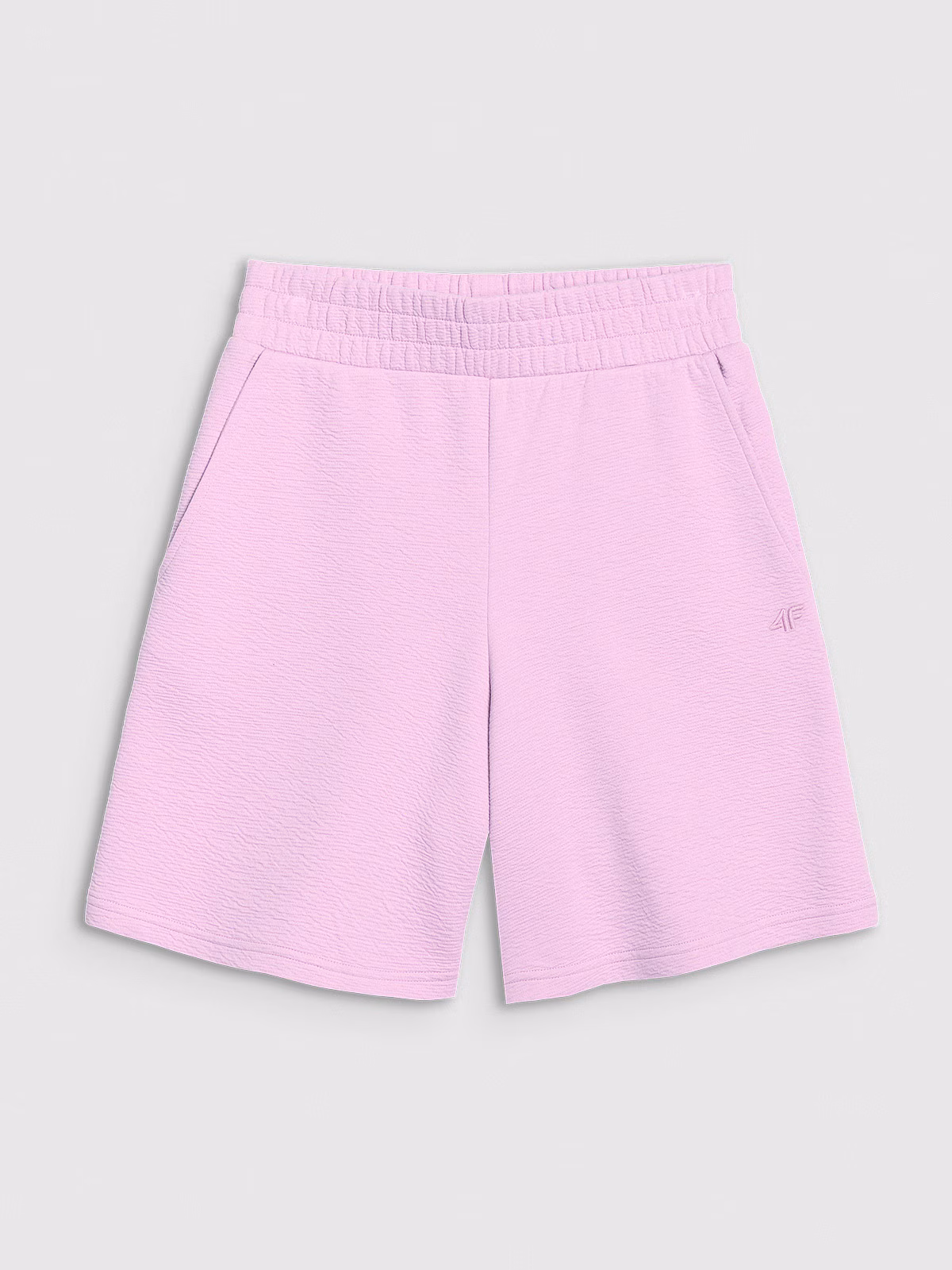 Spodenki dresowe ze strukturalnej dzianiny damskie - różowe