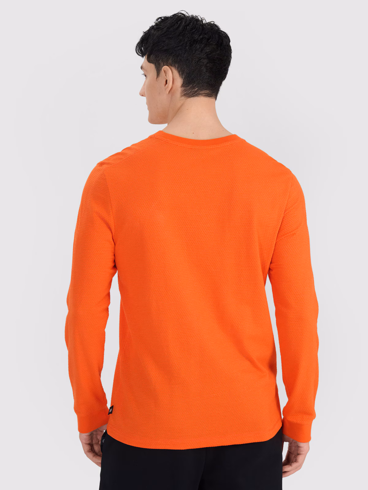 Longsleeve oversize gładki męski - biały